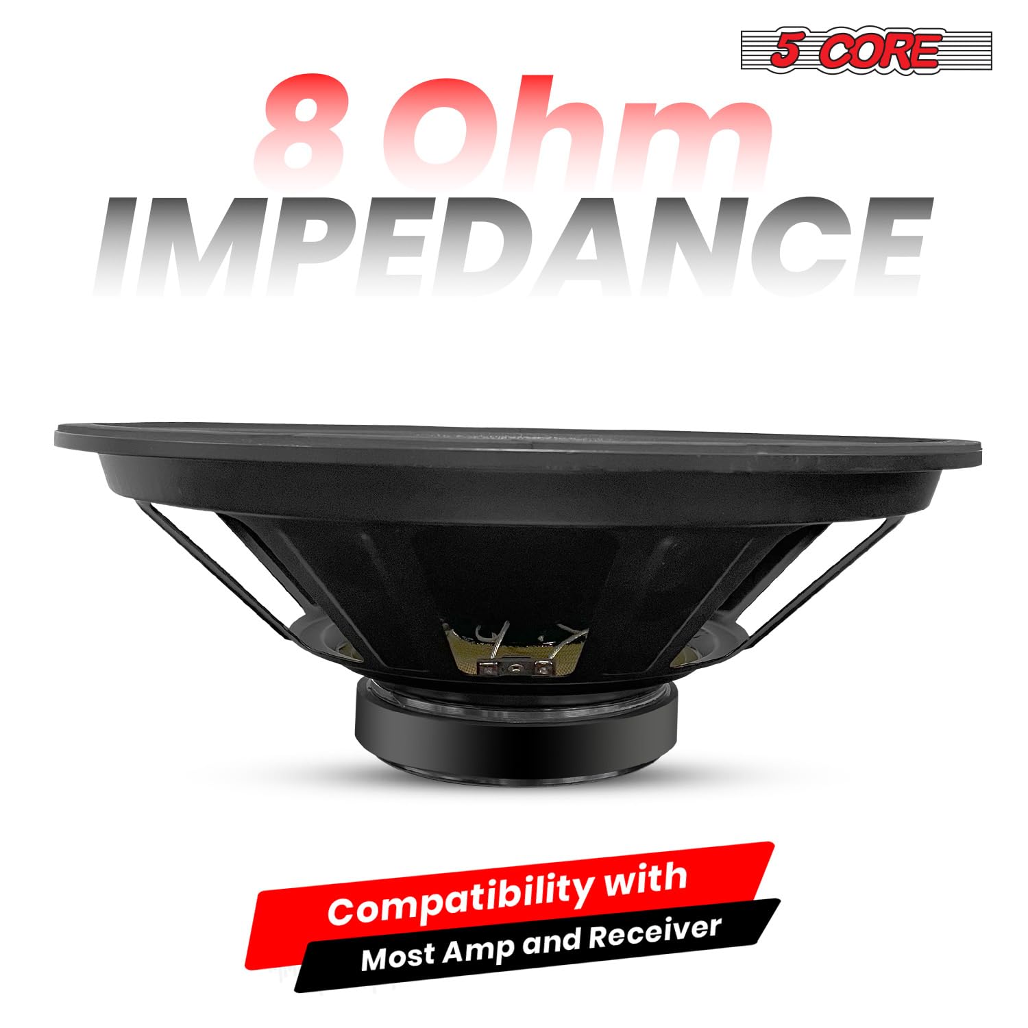 5 Core 15 Inch Subwoofer Speaker 250W Rms Full Range Pa Dj Sub Woofer Speakers 8 Ohm Deep Bass Replacement Component Subwoofers