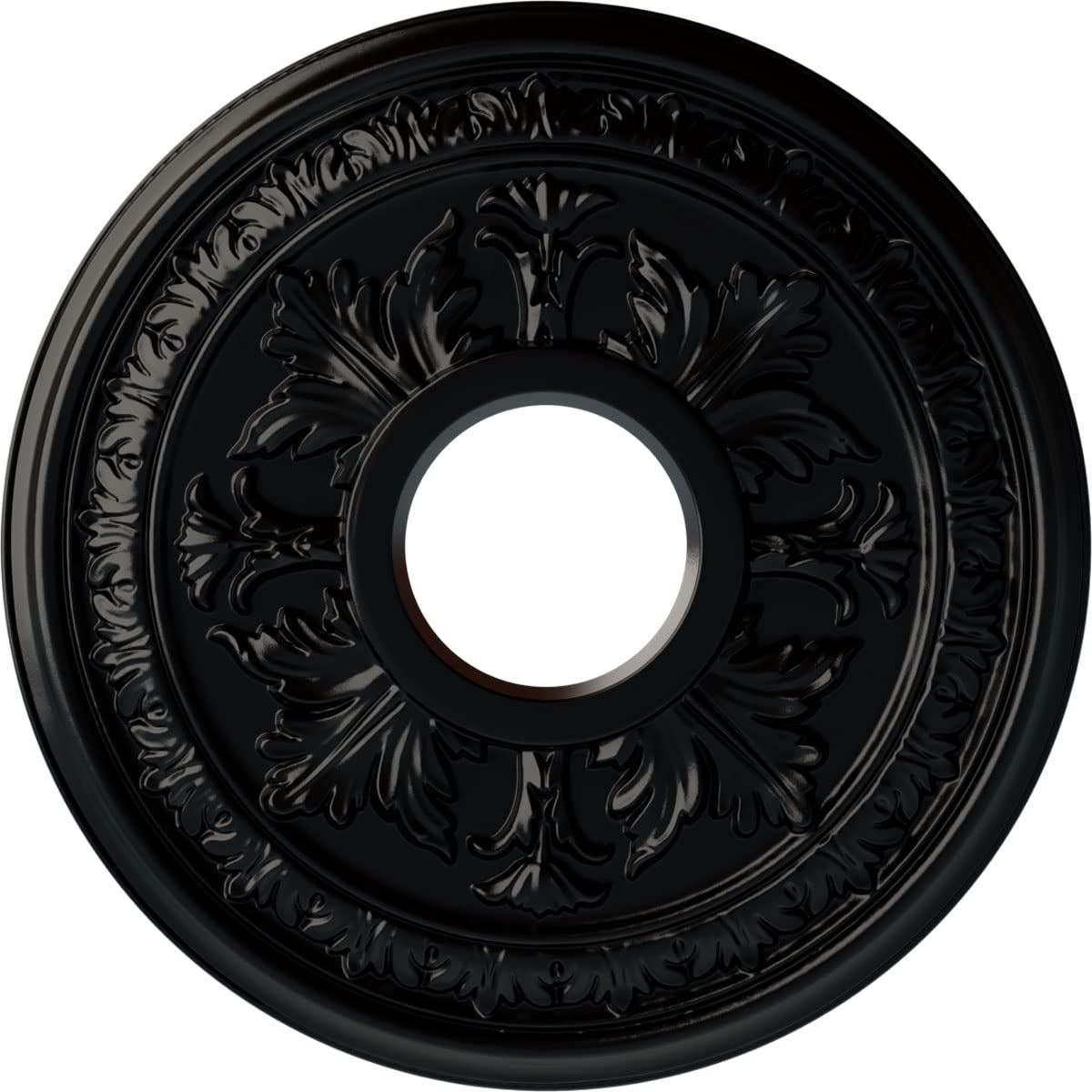 Ekena Millwork Baltimore Ceiling Medallion, Jet Black