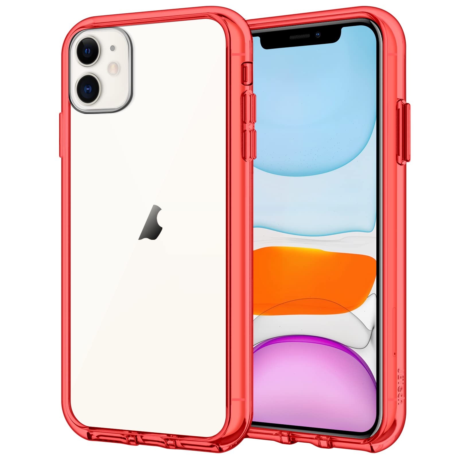 Jetech Case For Iphone 11 (2019) 6.1 Inch, Shockproof Bumper Cover, Anti Scratch Clear Back (Red)