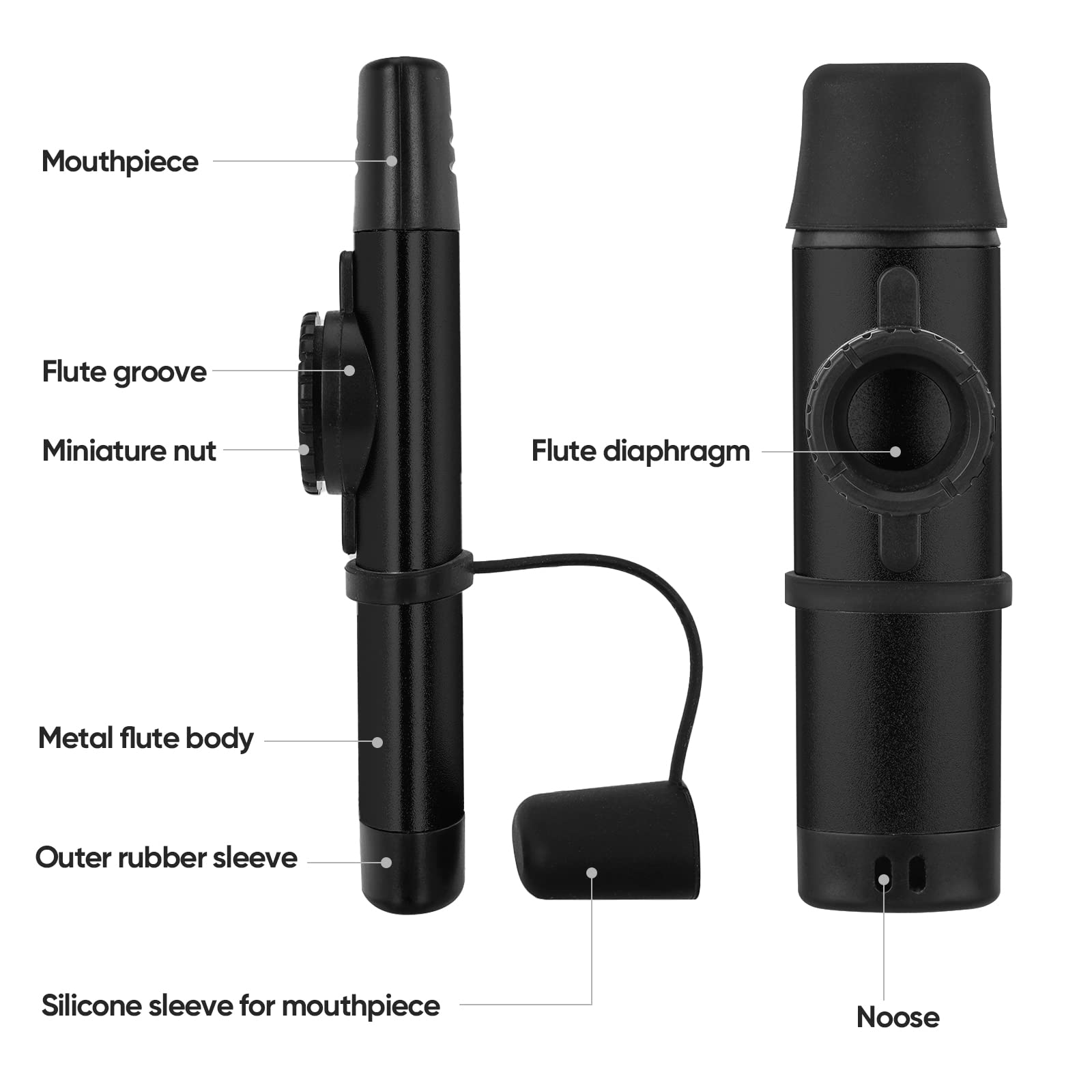 Kazoos With 5 Extra Membranes, Metal Kazoo With Adjustable Tone For Guitar, Ukulele, Violin, Piano, Keyboard, Easy To Learn Musi