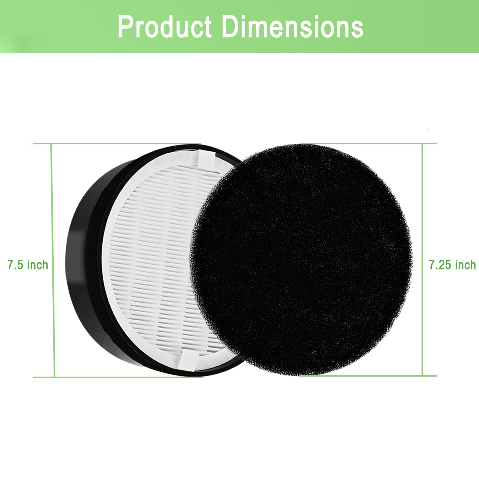 3 Pack Lv H132 Replacement Filter Compatible For Levoit Lv H132 Air Purifier Lv H132 Rf, H13 True Hepa Filter, Activated Carbon