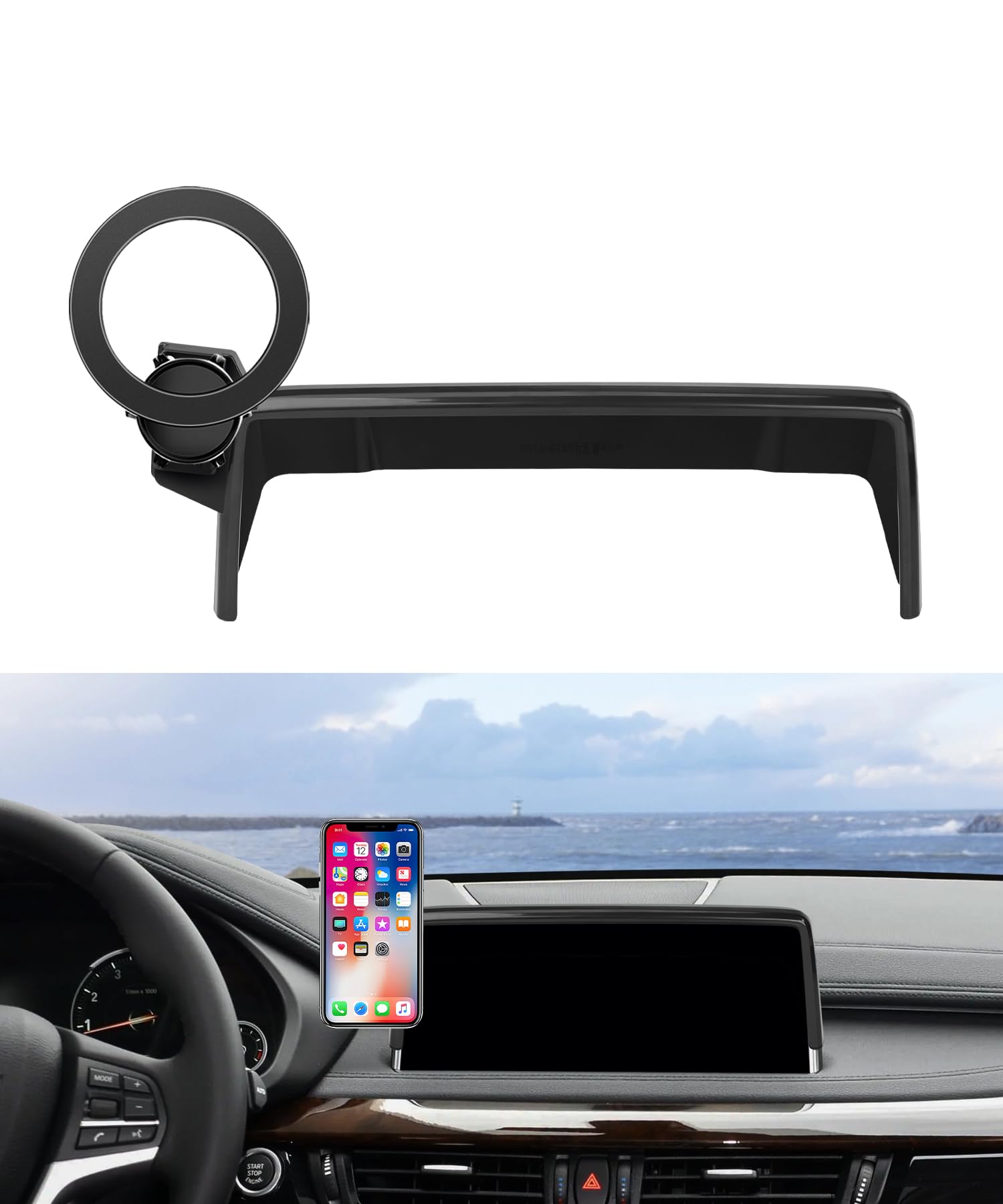 Maserweller Car Phone Holder For 2014-2018 Bmw X5 Accessories / 2015-2019 Bmw X6 Accessories 10.2-Inch Screen Fixed Clip, 360 Ro