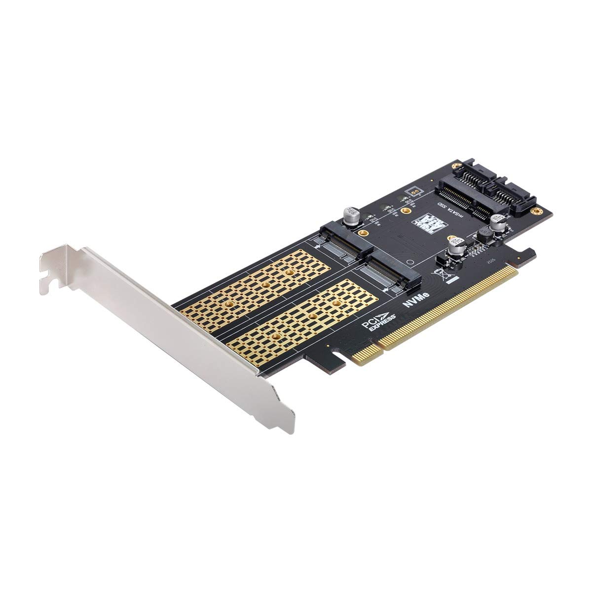 Xiwai Pci Express Pci E 3.0 & Dual Sata To Ngff Nvme Msata M Key B/M Key Ssd Card Adapter 3In1