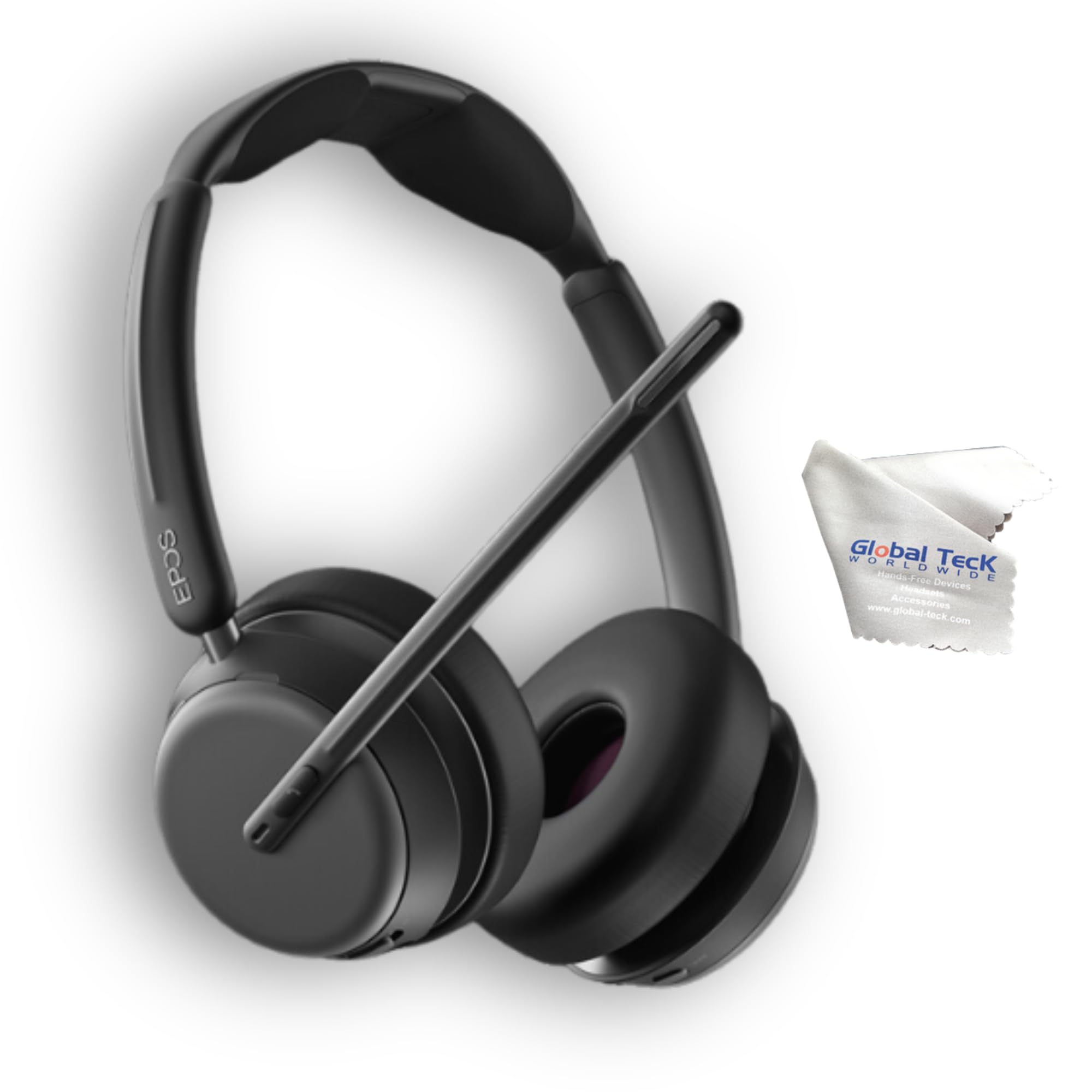 Epos Impact 1060 Anc Stereo Bluetooth Headset (Uc Version) Bundled With Global Teck Gold Support Plan And Microfiber Cloth   For