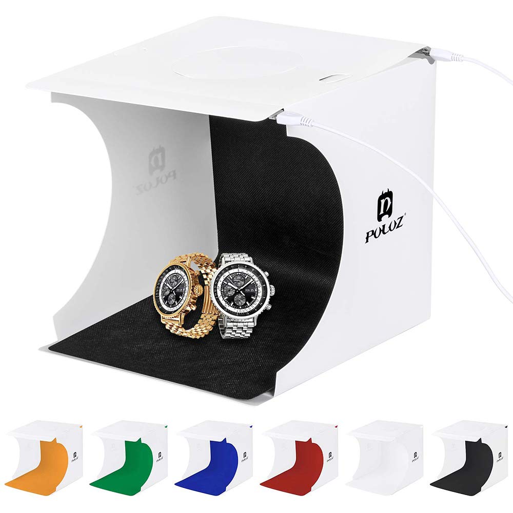 Qulable Photo Studio Box, Mini Photo Shooting Tent Kit, Foldable Photography Lighting Softbox With 6 Colors Photography Backdrops For Advertising Photography Lighting Tool (20 Cm Light Box)