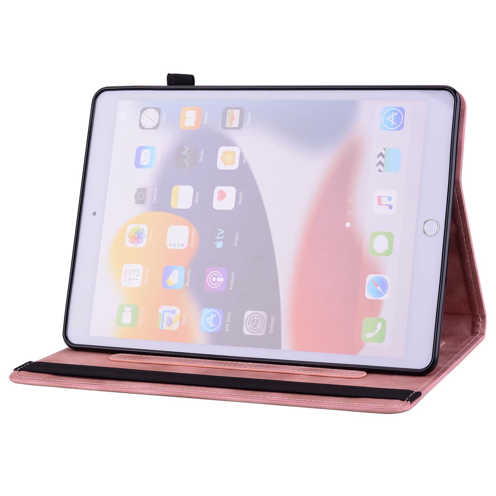 Rosbtib Case For Ipad Pro 11 2024 (M4 5Th Generation), Pu Leather Folio Stand Shockproof Cover With Pencil Holder Cover For Ipad