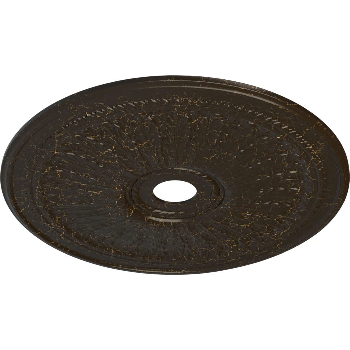 Ekena Millwork Cm29Oashc Oakleaf Ceiling Medallion, 29 1/8''Od X 3 5/8''Id X 1''P, Hand Painted Stone Hearth Crackle