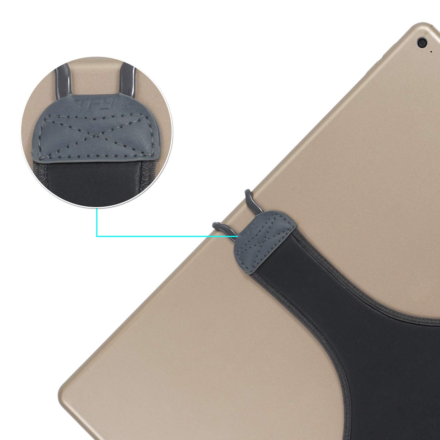 Tfy Hand Strap Holder Finger Grip With Soft Pu, Compatible With Ipad Pro 12.9 '' And More (Gray)