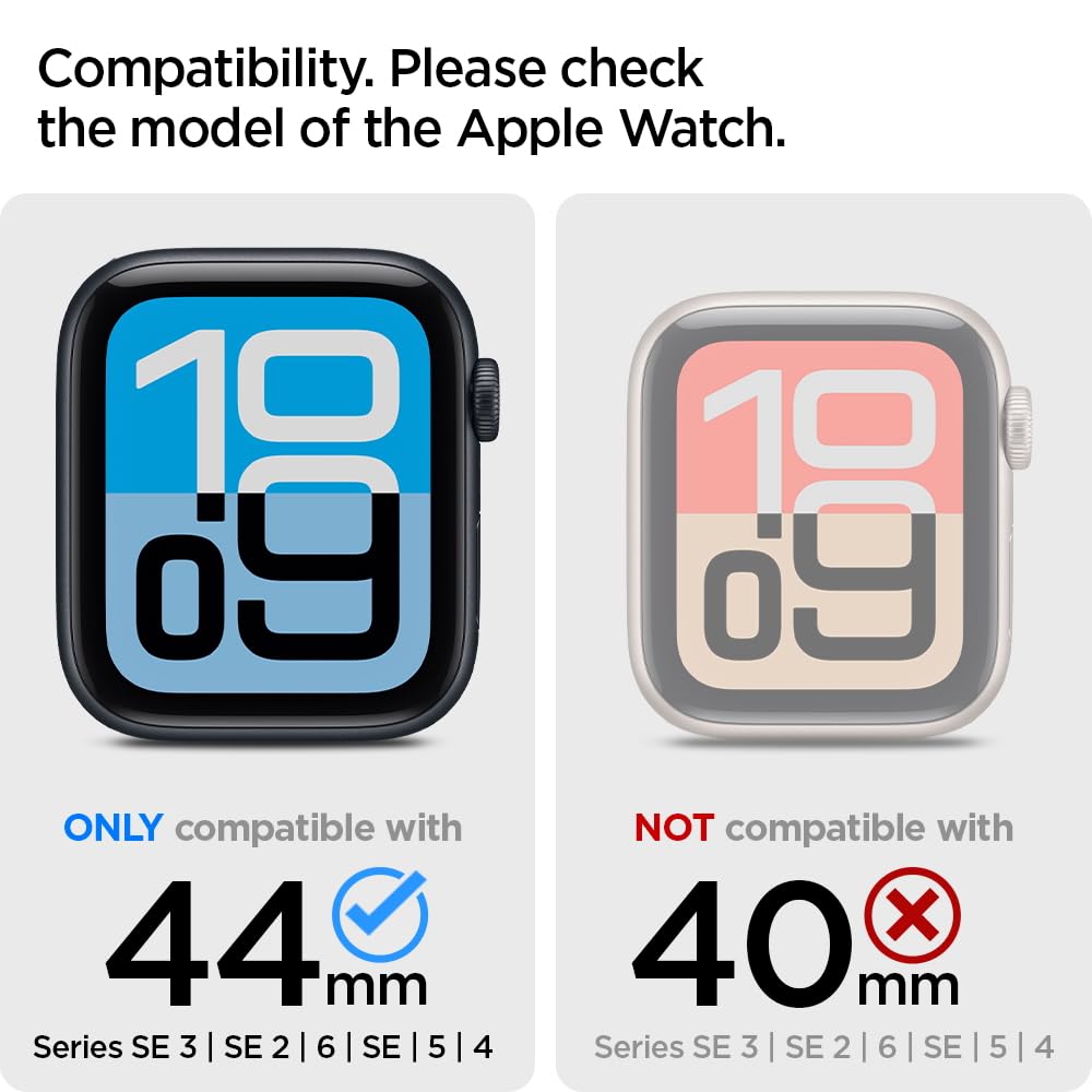 Spigen Ultra Hybrid Designed For Apple Watch Case With Screen Protector For Series Se26Se54 (44Mm)   Space Crystal