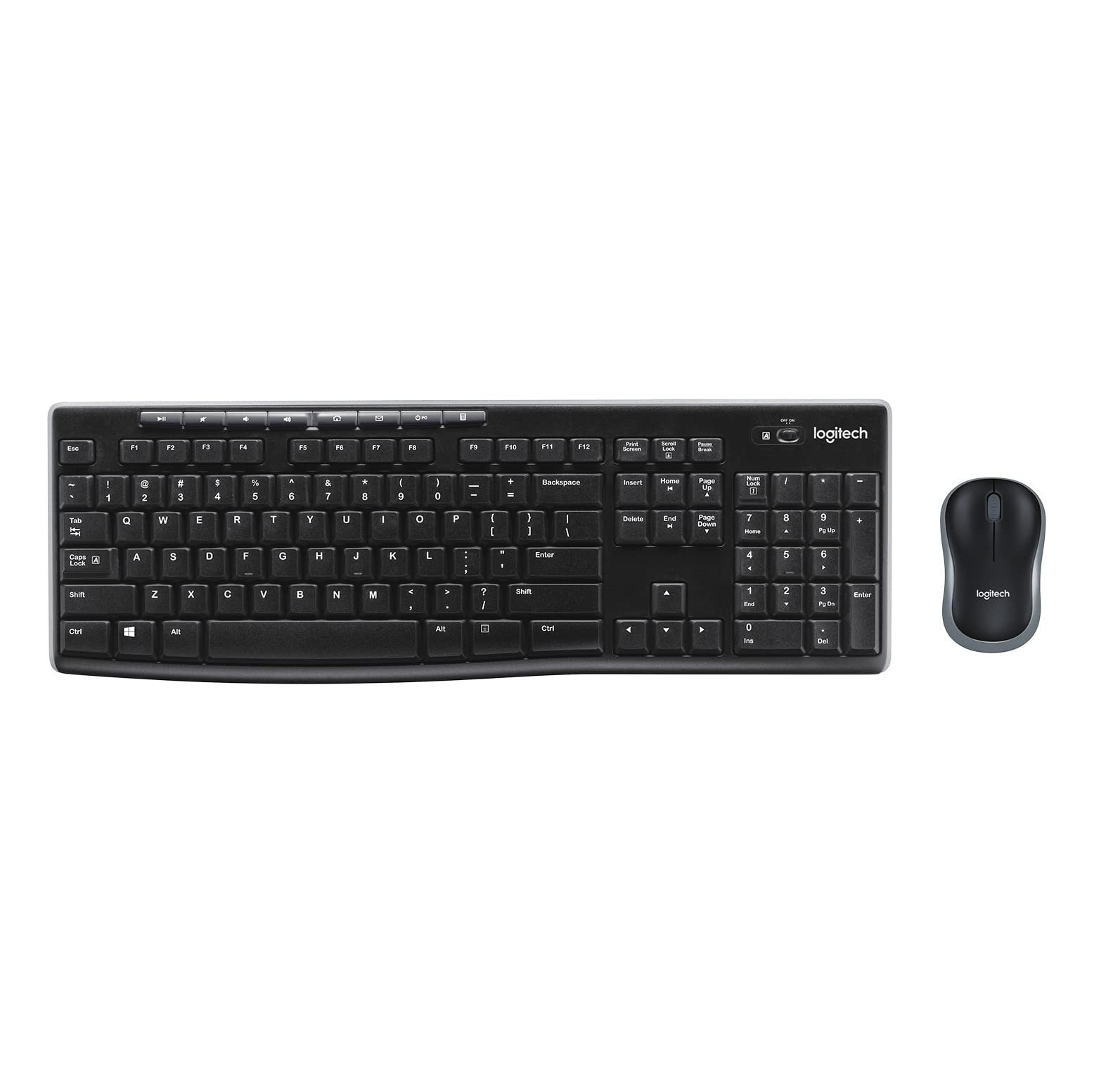 Logitech Mk270 Wireless Keyboard & Mouse Combo Travel Home Office Modern Bundle For Pc & Laptop, Pack Of 5