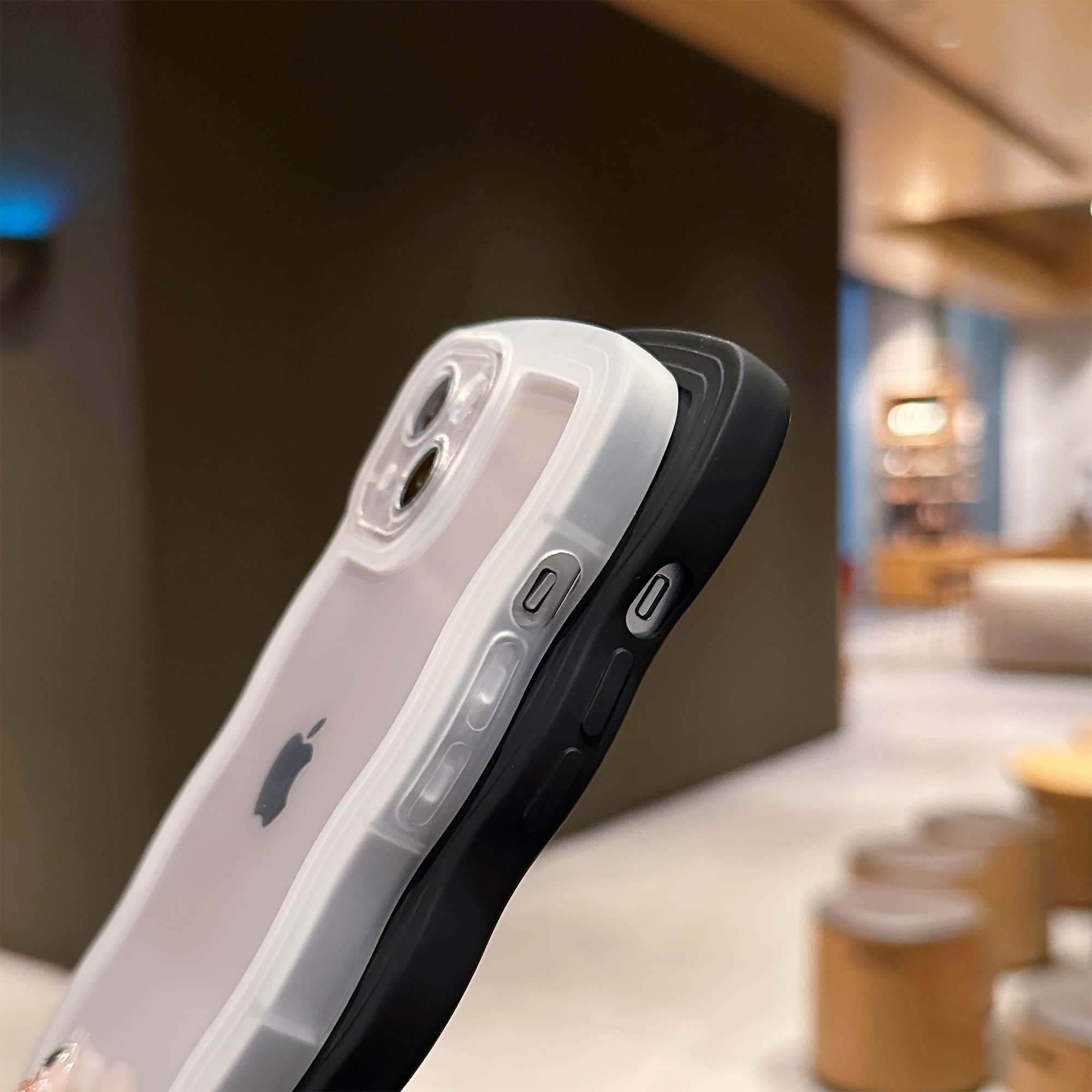 Skylmw Compatible With Iphone 14 Case 6.1'' 2022, Cute Kawaii Curly Wave Frame Shape Soft Silicone Shockproof Protective Phone C