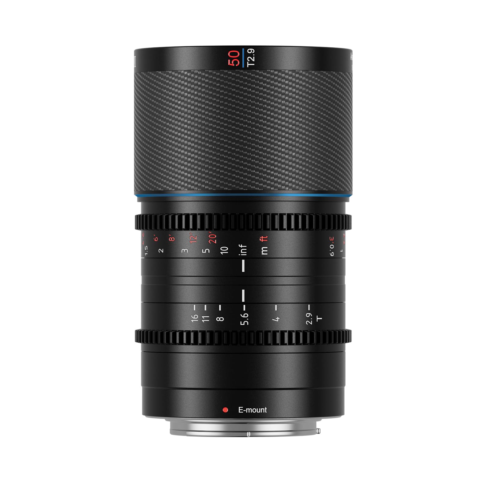 Sirui Saturn 50Mm T2.9 1.6X Full Frame Carbon Fiber Anamorphic Lens, Cine Lens For E Mount Cameras, Less Than 500G (Neutral Flare)