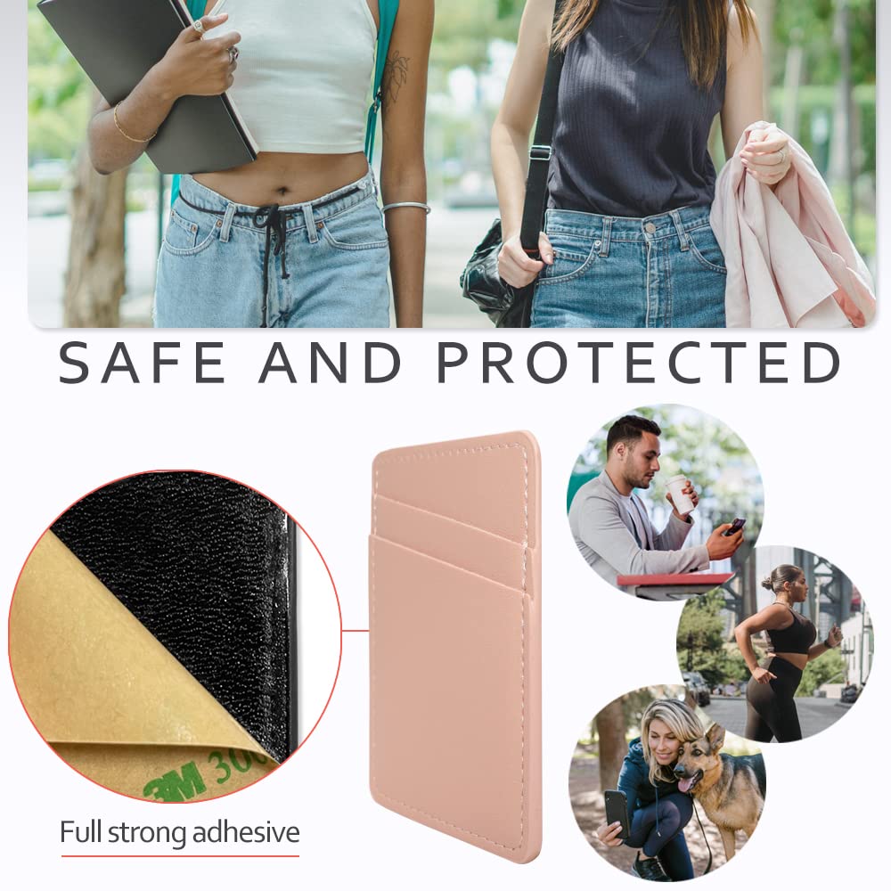 Limvory Phone Wallet, Leather Phone Card Holder Adhesive Stick On Credit Card Pocket For Back Of Phone Case For Iphone And Andro