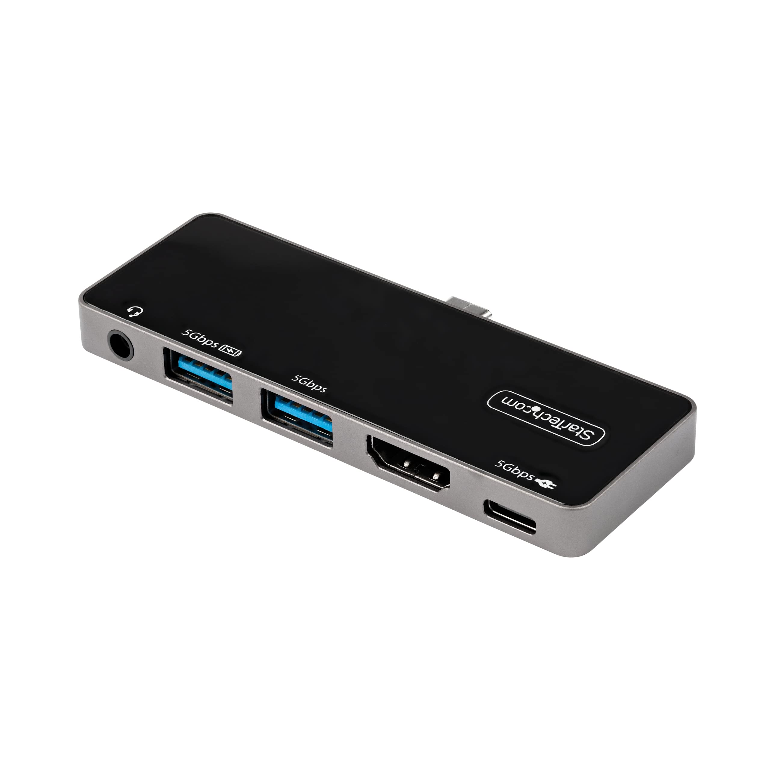 StarTech.com USB C Multiport Adapter - USB-C to 4K 60Hz HDMI 2.0, 100W Power Delivery Pass-Through Charging, 3-Port USB 3.0 Hub,