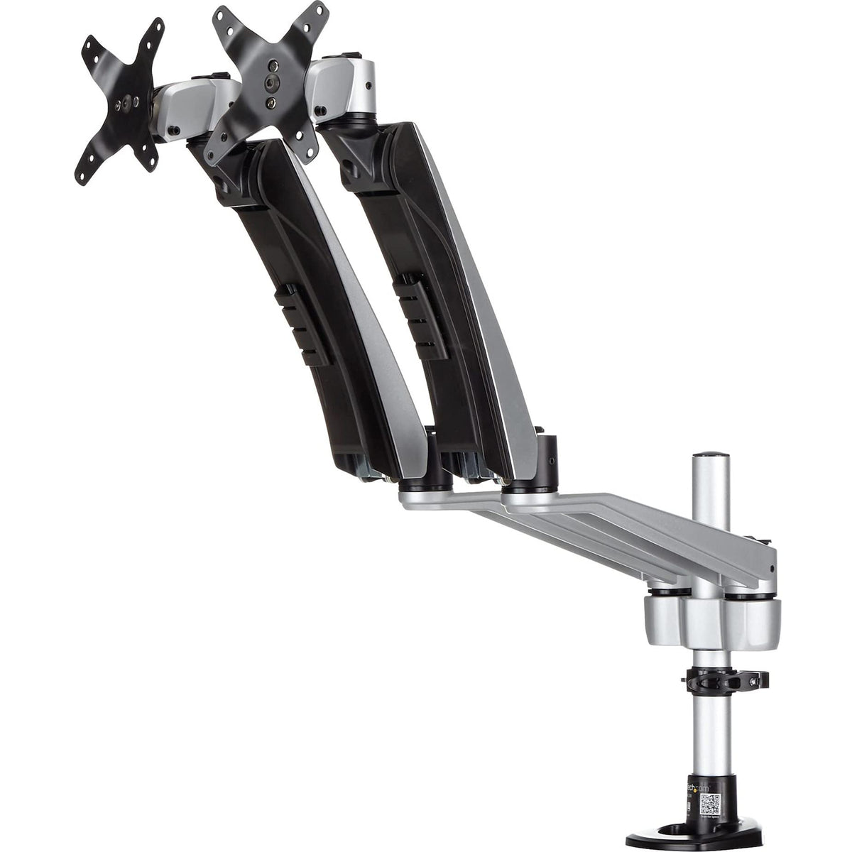 StarTech.com Desk Mount Dual Monitor Arm - Articulating - Supports VESA Monitors 12'' to 30' (19.8lb/9kg) - Adjustable - Grommet/Desk Mount - Premium - Silver, TAA (ARMDUAL30)