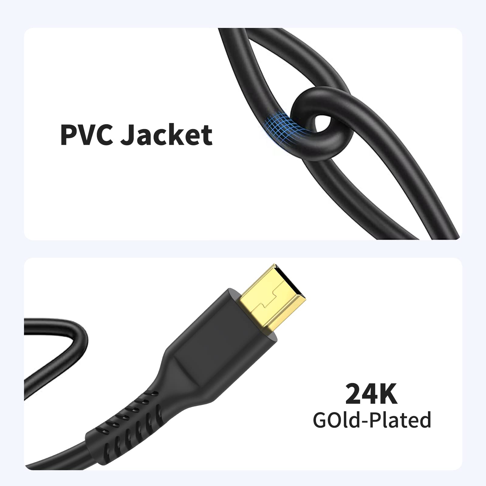 3Ft Mini Usb Cable, Standard Usb 2.0 To Mini B Male Charger Cord Durable Usb Mini To Usb Charging Cable Compatible With Ps3 Cont