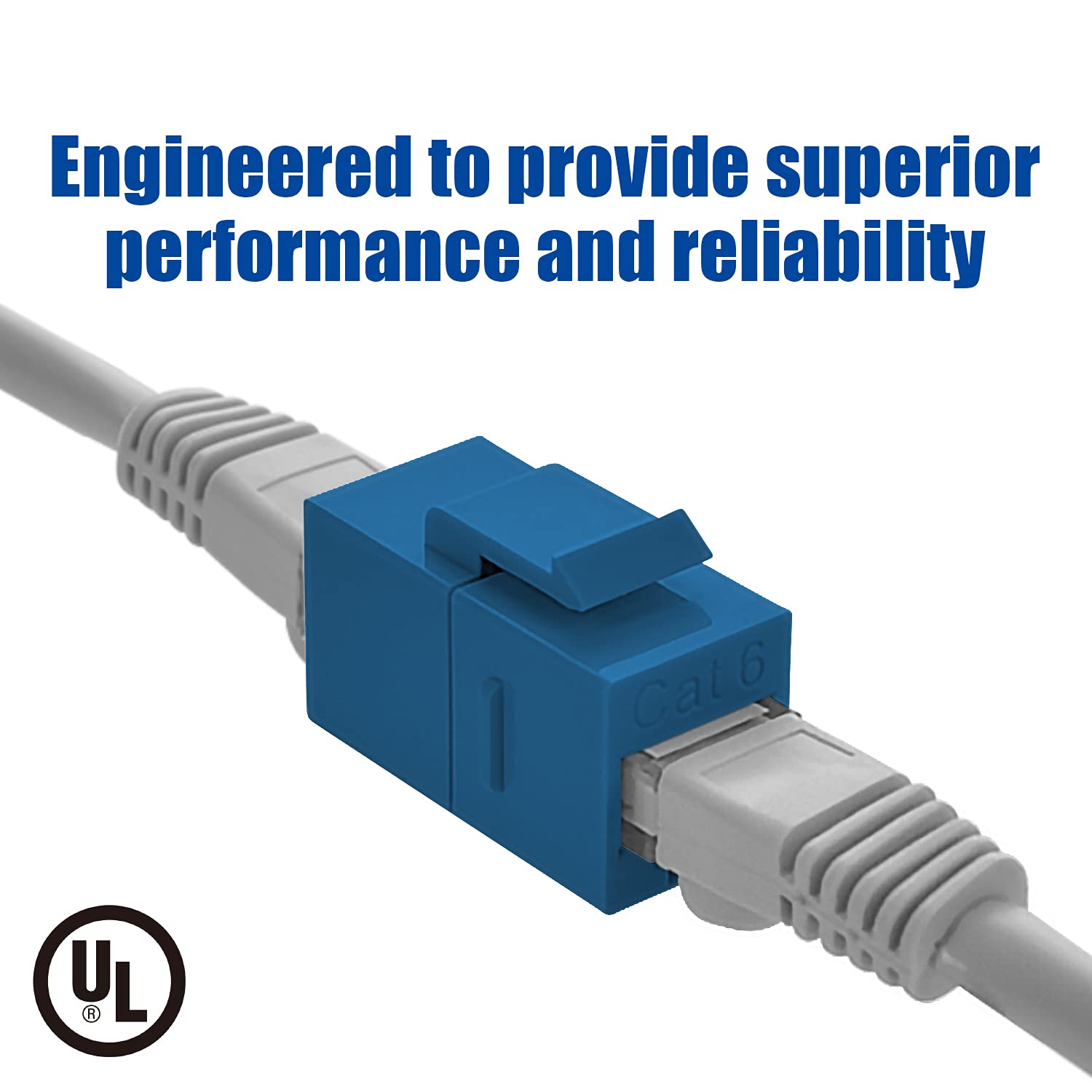 Beszin Cat.6 Rj45 Inline Coupler With Keystone Latch, Female Female [50 Micron Gold Plated] (10 Pack, Black)