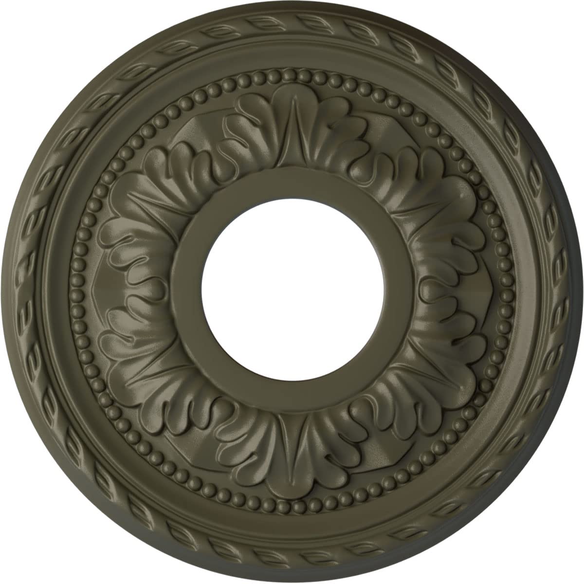 Ekena Millwork CM11PMWHF 11-3/8 x 3-5/8 x 7/8 Palmetto Ceiling Medallion, Witch Hazel