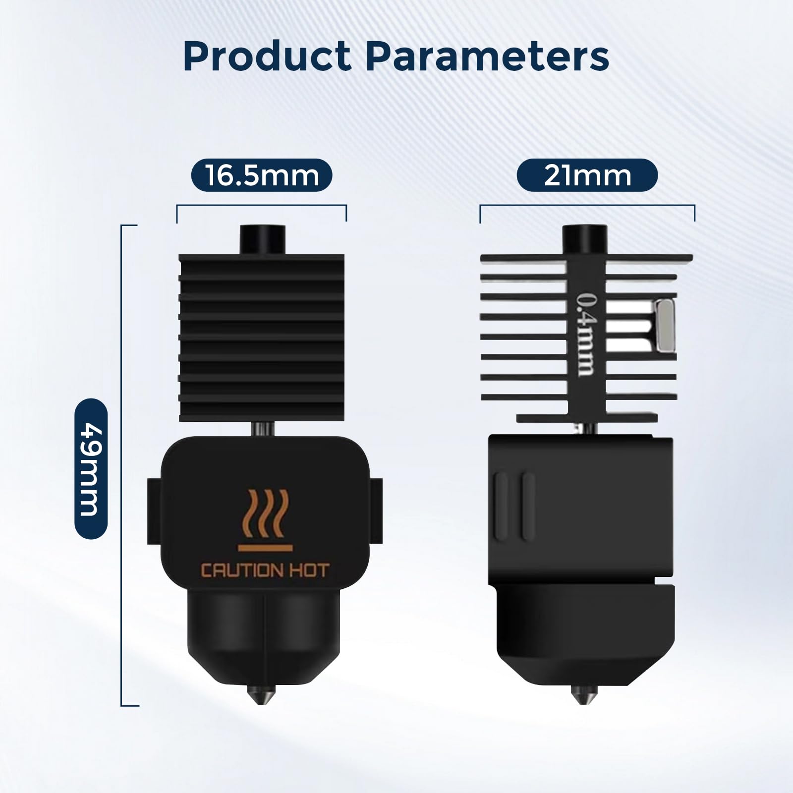 Comgrow 2 Pack A1 Mini/A1 Hotend, Print Head Hot End Kit Extruder High-Temperature 0.4Mm Hardened Steel Nozzle Replacement With