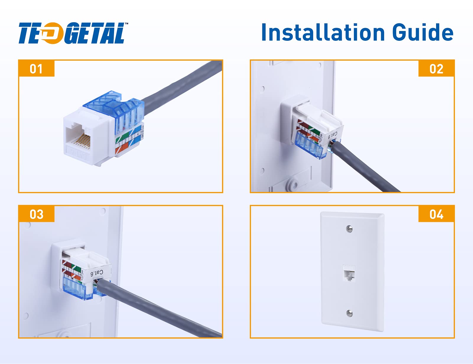 1 Port Keystone Wall Plate 10 Pack Single Gang Face Plate For Rj45 Keystone Jack And Modular Inserts White By Tedgetal