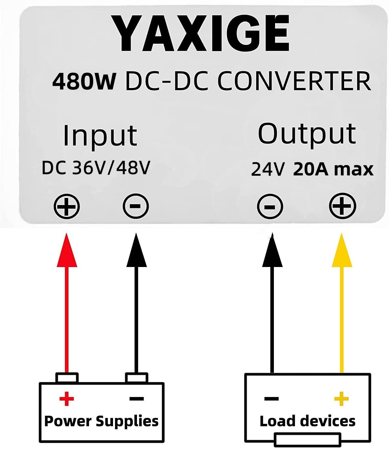 Dc-Dc 36V 48V Buck To 24V 20A 480W Voltage Regulator Buck Converter Golf Cart Speed Reducer Power Converter Waterproof Module Tr