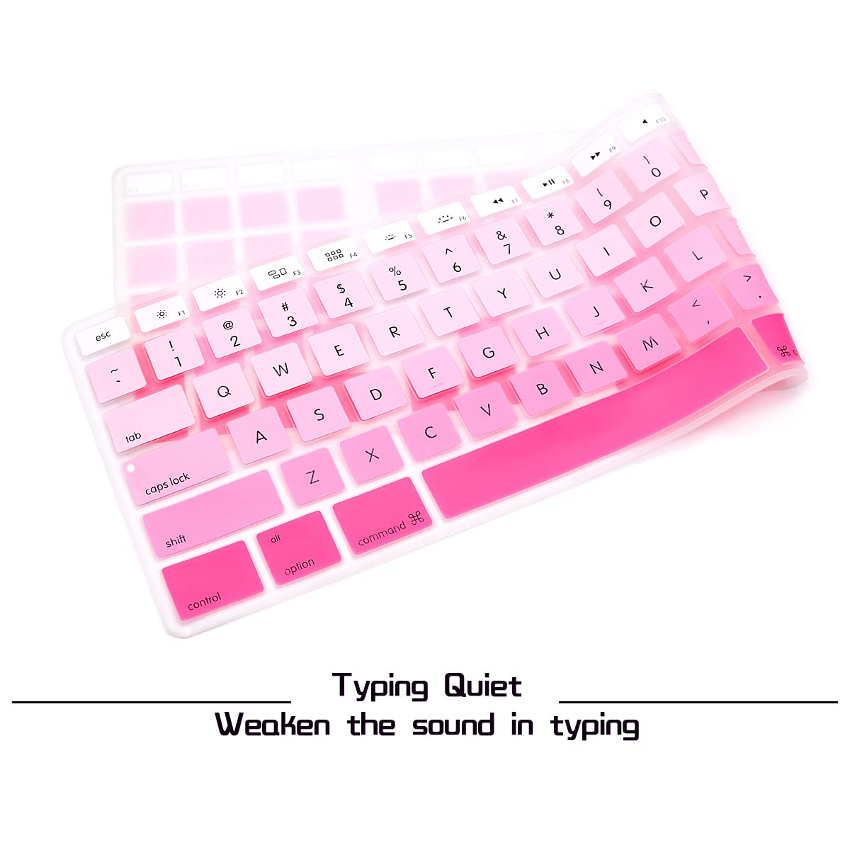 Hrh Ombre Pink Silicone Keyboard Skin Cover For Imac Wired Usb Full Size Keyboard With Numeric Keypad A1243(G6 Mb110Ll/B And Mb1