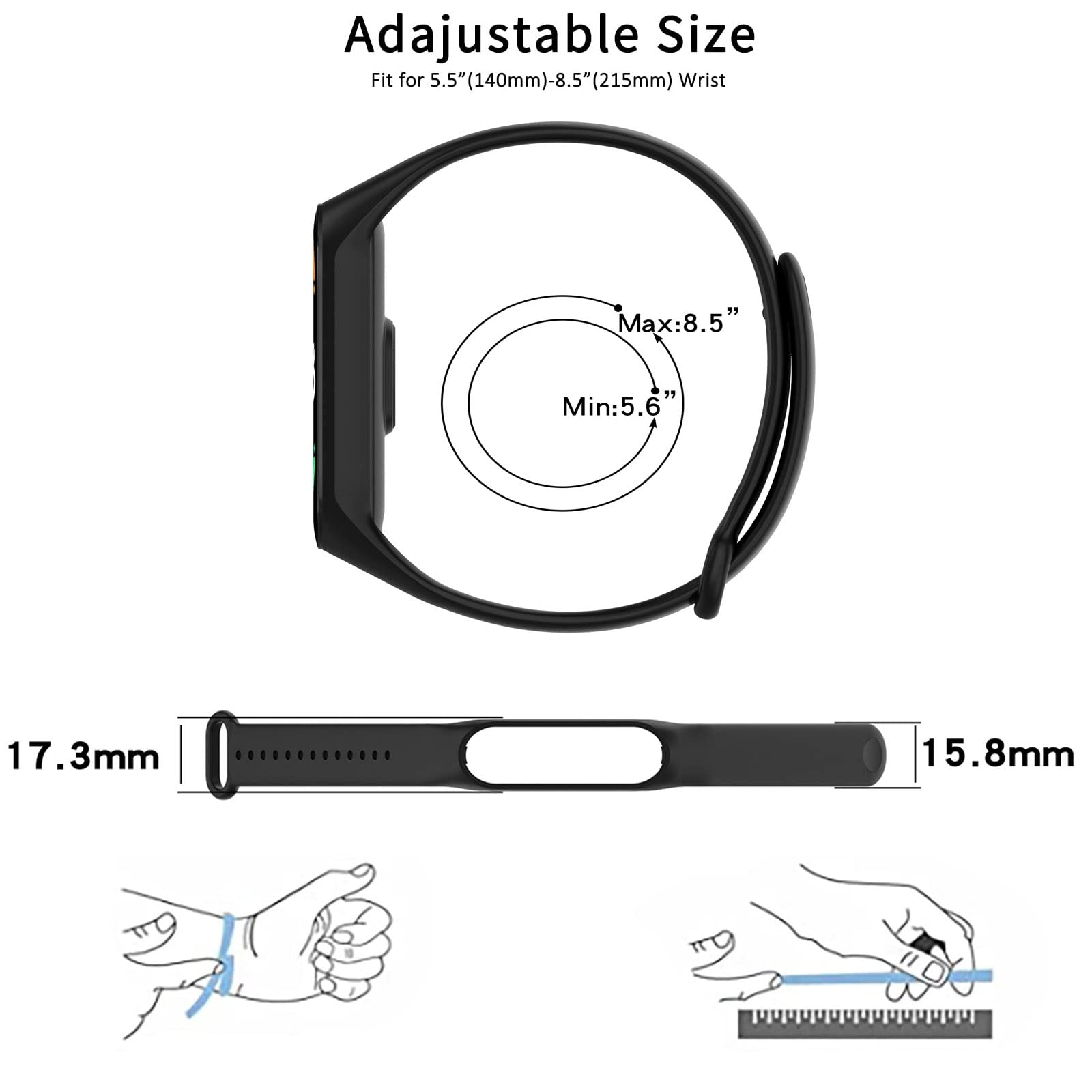 Szbami 8 Pack Bands Replacement For Xiaomi Mi Band 7 Strap Wristbands Compatible With Mi Band 7 Smartwatch Accessories Colorful