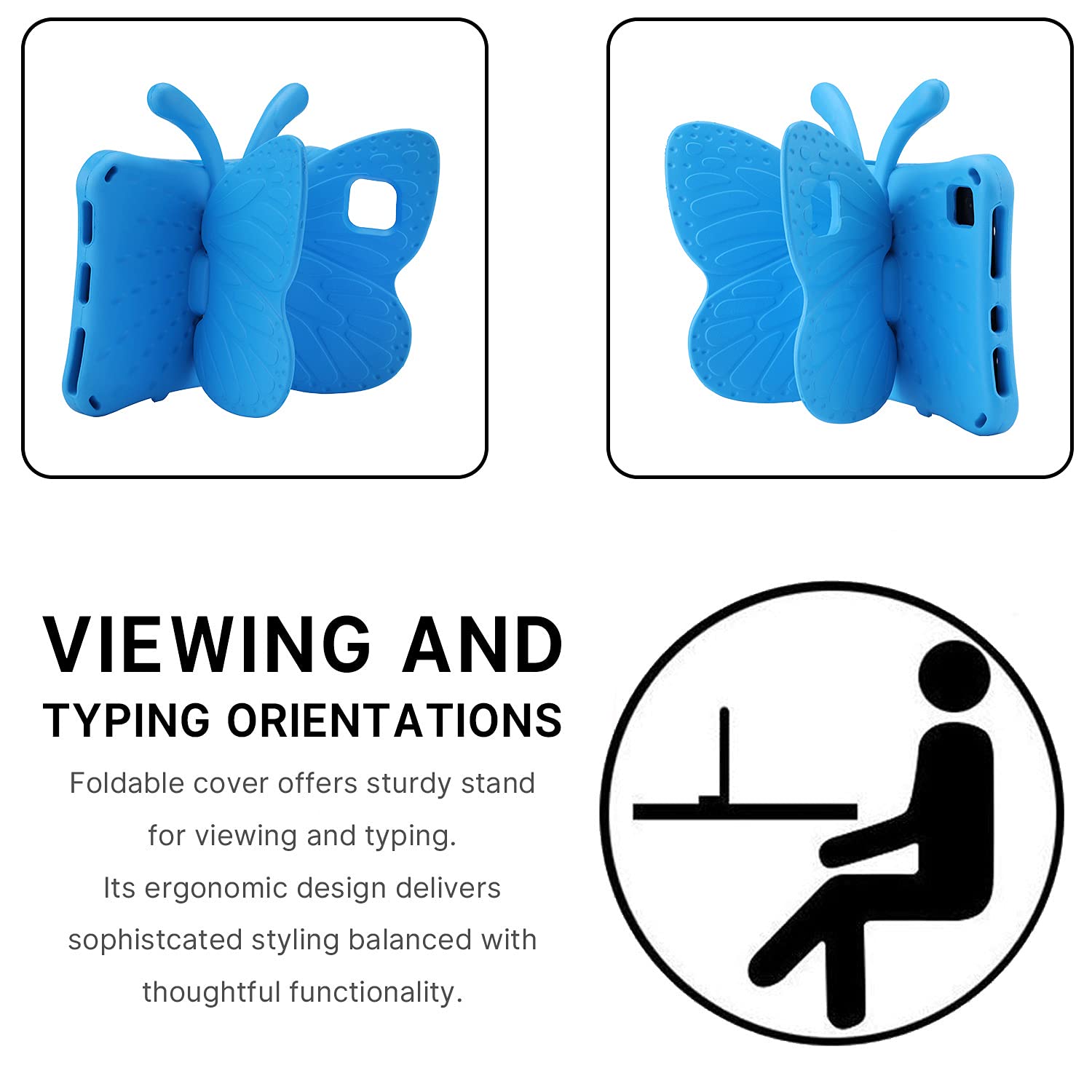 Simicoo Fire Hd 10 Kids Tablet 11Th Gen 2021 2023 Case 10.1 Cute Butterfly Kids Pro Case With Stand Light Weight Eva Rugged Shoc