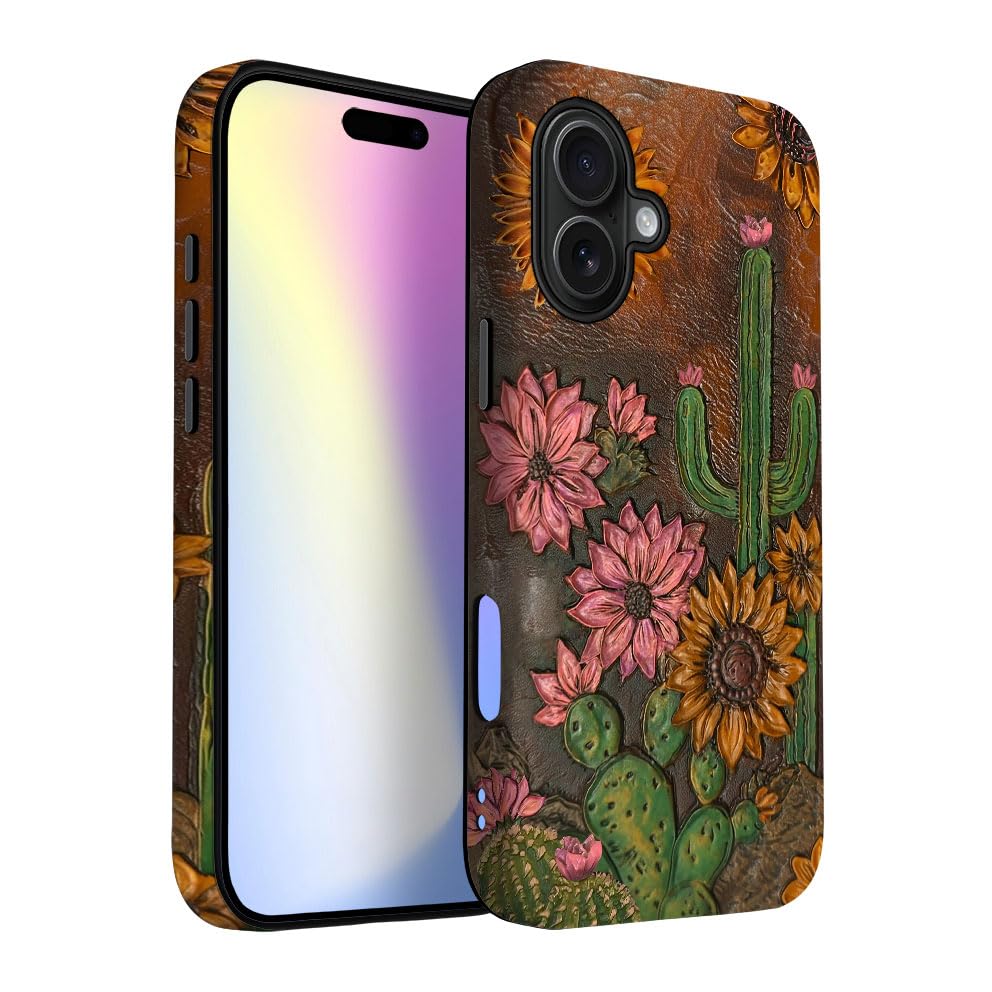 Yuzbira for iPhone 17 Case | Cactus Sunflower | Slim Drop Protection Design
