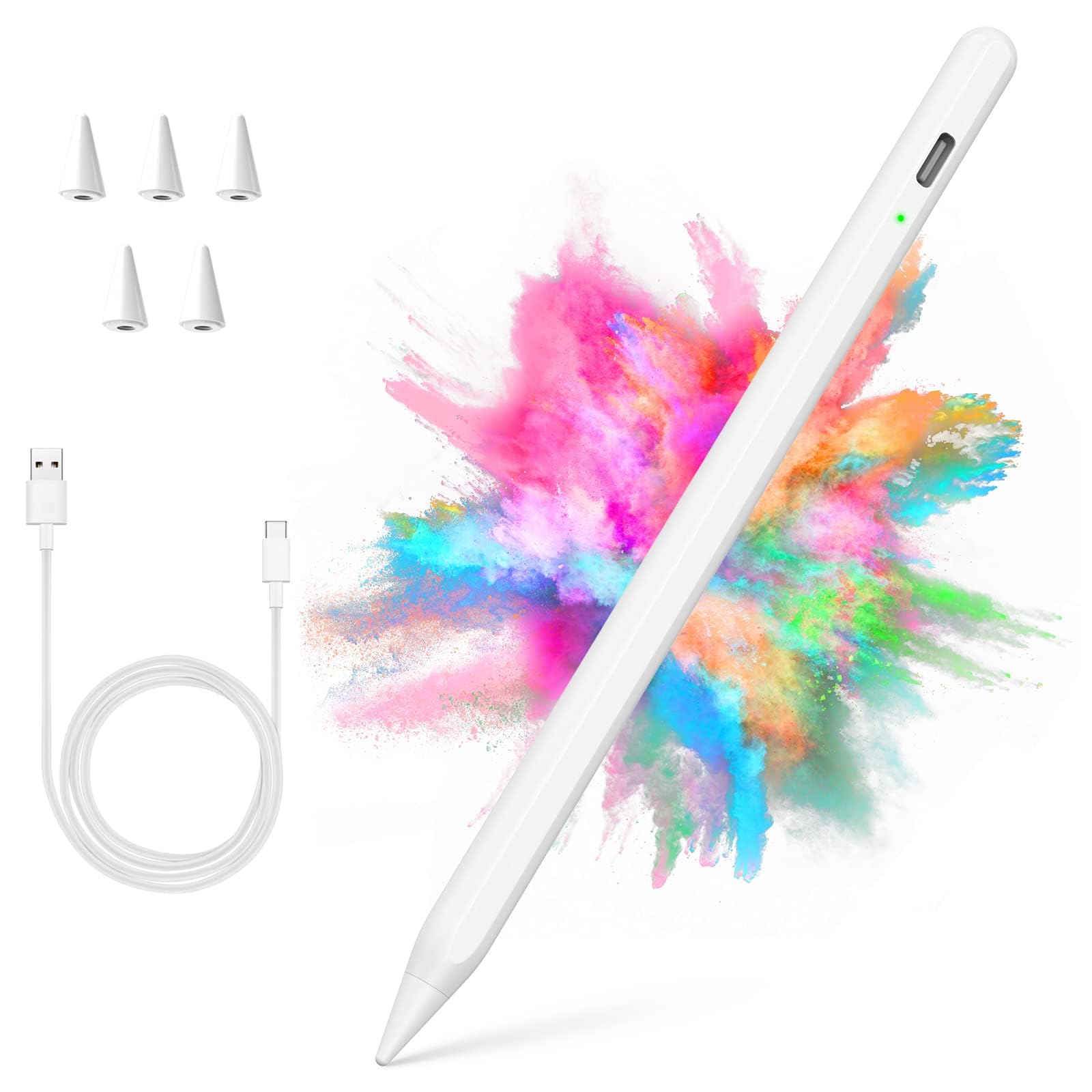 Stylus Pen for iPad 2018-2024 with Palm Rejection, Active Pencil for iPad 10th/9th/8th/7th/6th Generation, for iPad Pro 11/12.9