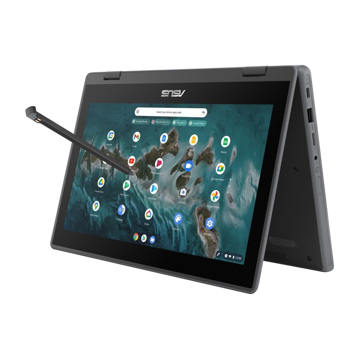 ASUS Chromebook Flip CR1 CR1100 11.6 HD 2in1 Touchscreen Notebook Computer, Intel Celeron N5100 1.1GHz, 4GB RAM, 32GB eMMC, C
