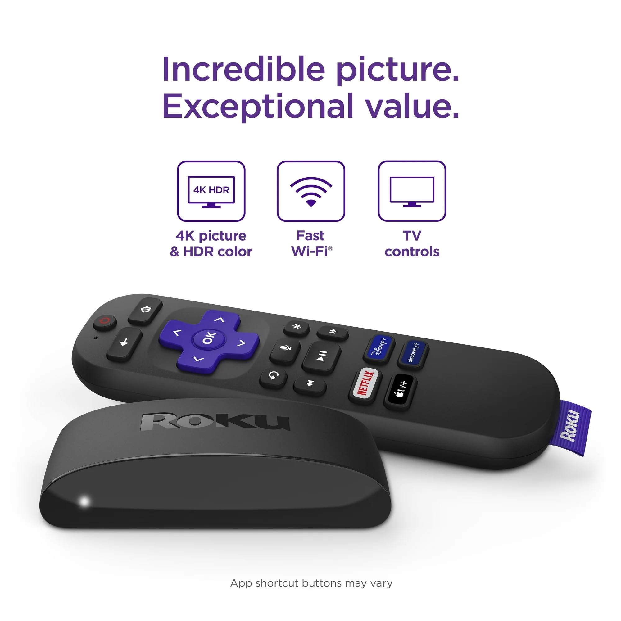 Roku Express 4K+ | Hd/4K/Hdr Streaming Device With Voice Remote, Tv Controls, Fast Wi Fi, Premium Hdmi Cable, And Easy Setup