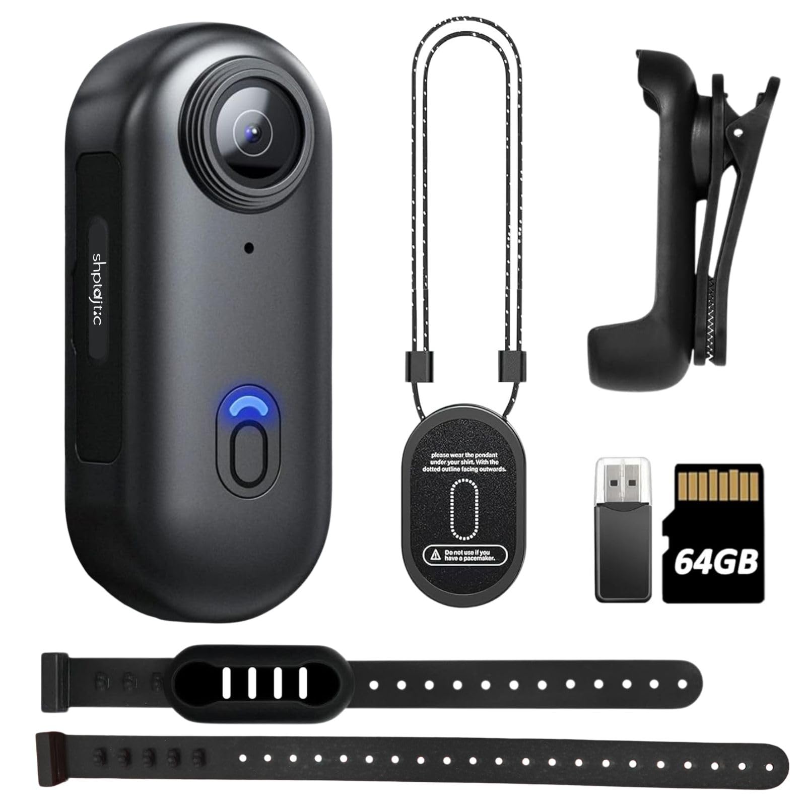 Shptdjtic 4K Body Camera, Thumb Size Cam,Wearable Camera With 360Rotatable Clip & Magnetic Clip,120 Minutes For Recording,Take F