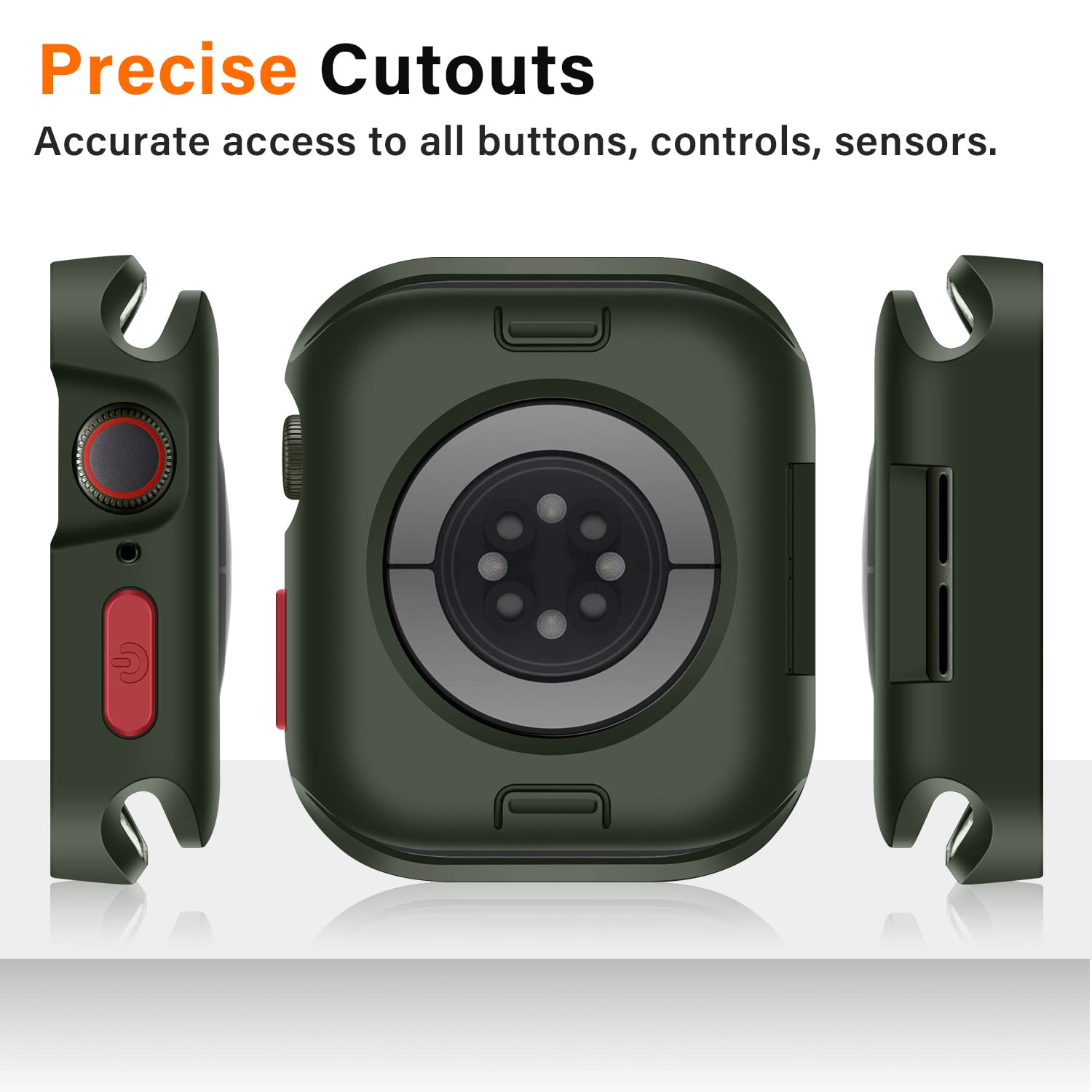 Amizee Rugged Case Compatible With Apple Watch Case Series 9/8/7 41Mm Series 6/Se/5/4 40Mm, Soft Tpu Shockproof Bumper Drop Proo