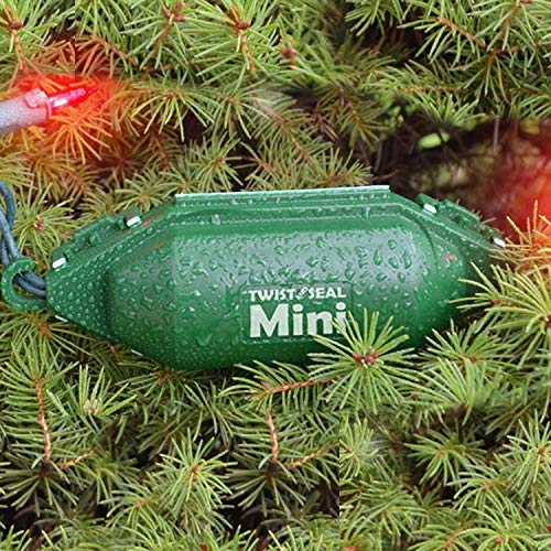 Twist And Seal Mini Holiday Light Cord Protector And Christmas Light Plug Cover (6 Pack)   Green
