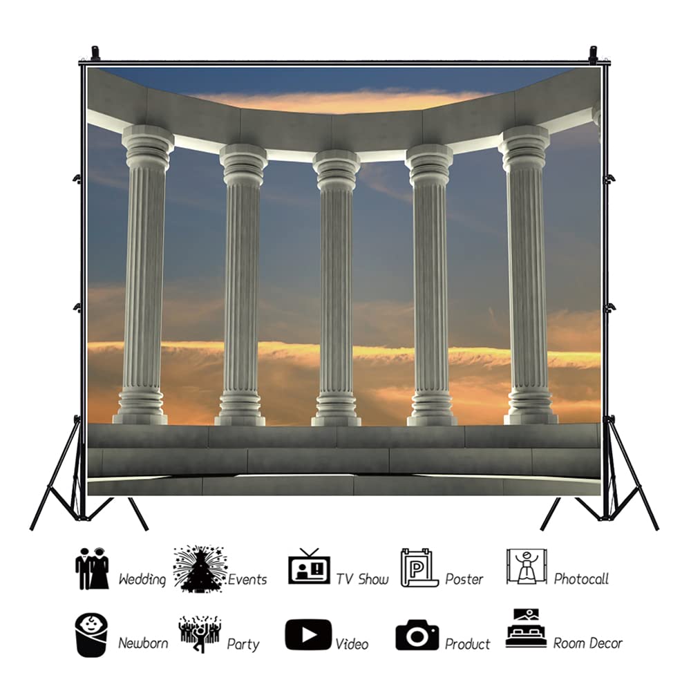 Greek Columns Backdrop 10X8Ft Roman Pillar Photo Backdrop Greek Toga Party Decoration Ancient Greek Theme Party Backdrop Birthda