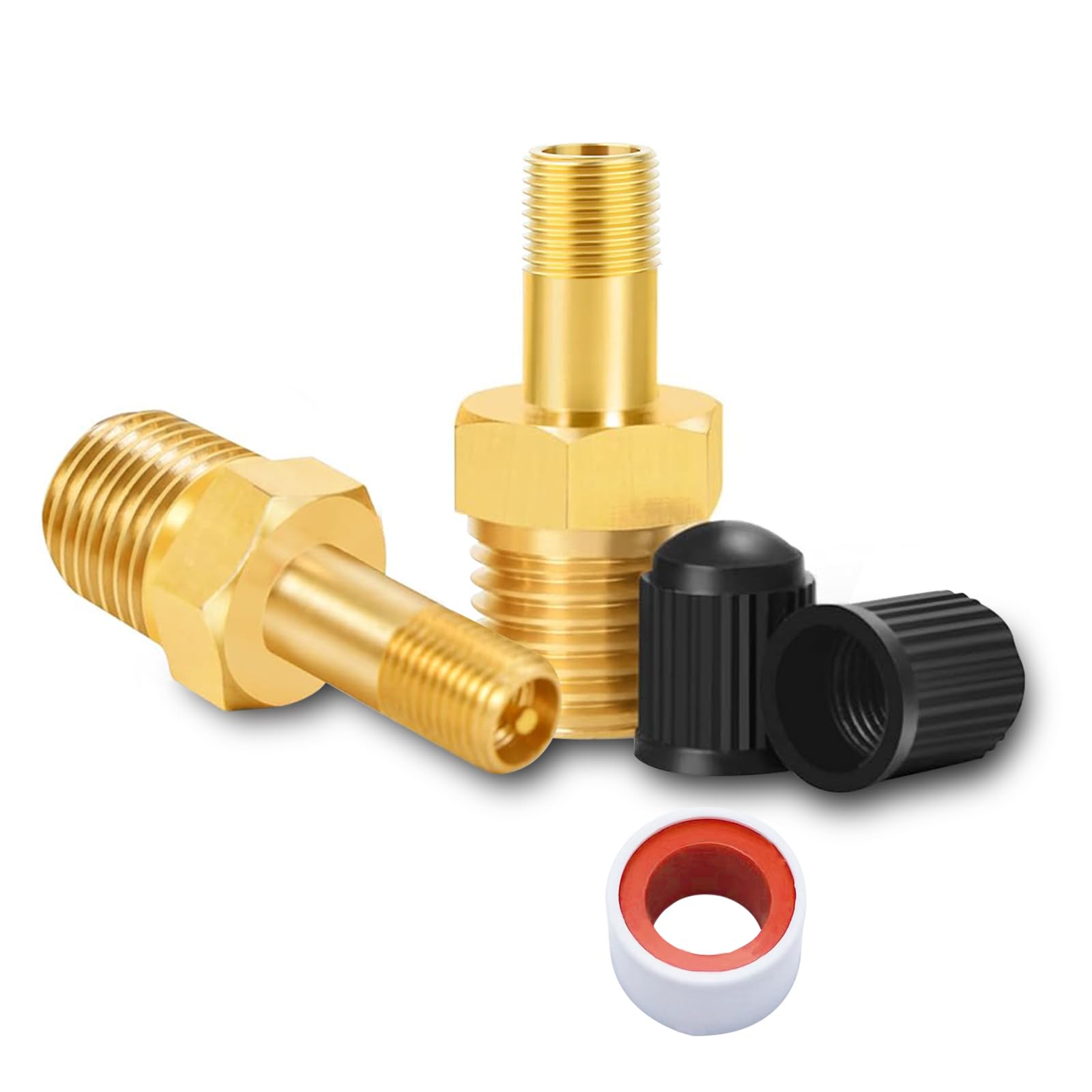Godeson 1/4'' Npt Tank Valve, Anti Corrosion Brass Schrader Valve With 1/4'' Male Npt,Using With Air Compressor Tanks With Seali