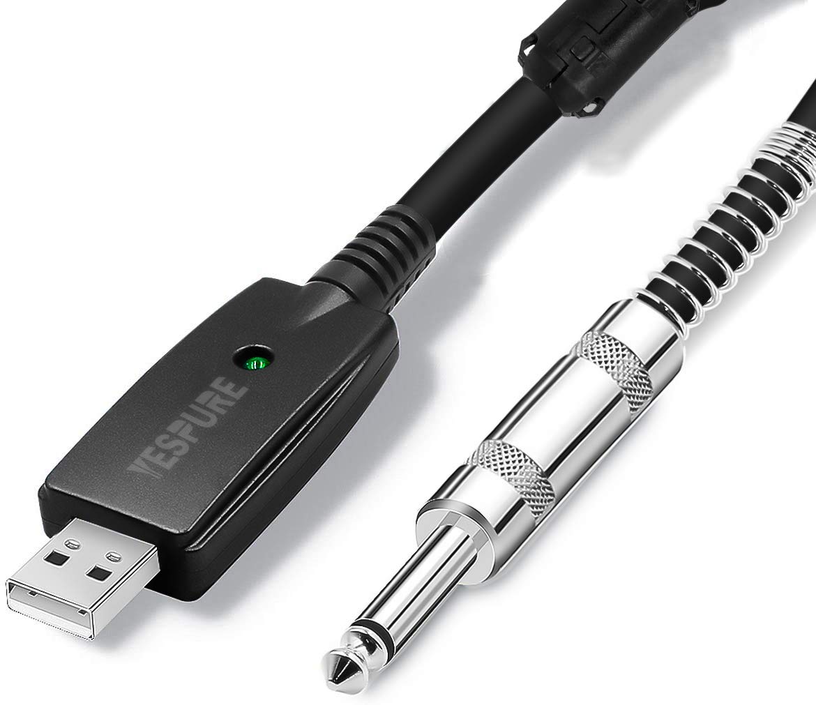 Yespure Usb Guitar Cable,Guitar Bass To Usb Link Connection Cable Adapter,Professional Guitar To Pc Usb Link Recording Cable Lea