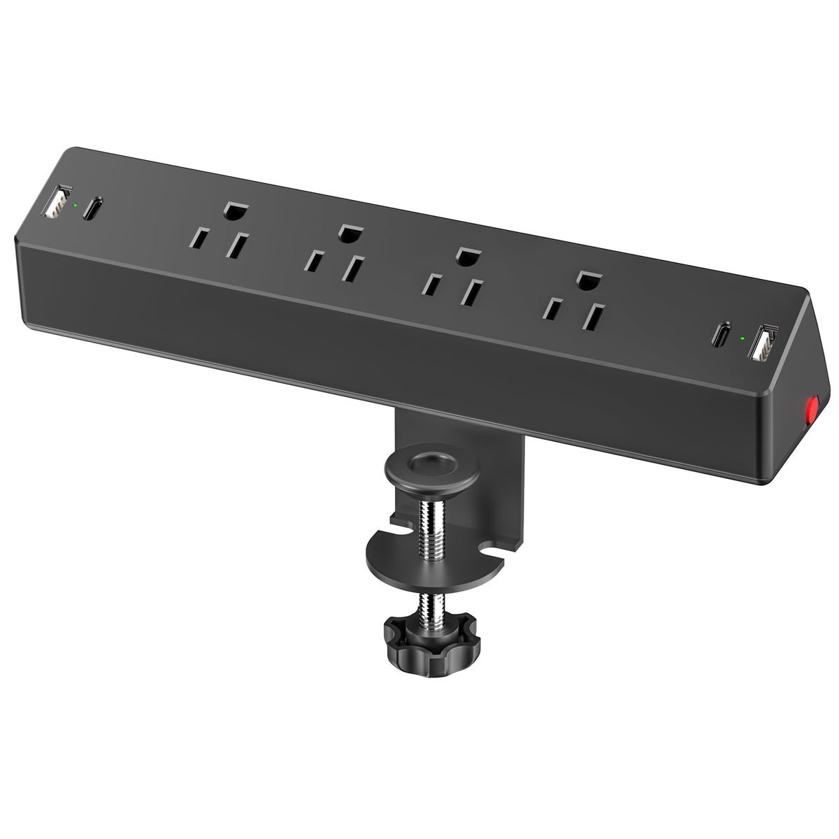Desk Clamp Power Strip, Acozvin Desk Outlet Charging Station Surge Protector, 4 Ac Outlets 4 Usb Ports(2 Usb C), 6Ft Cord, Deskt