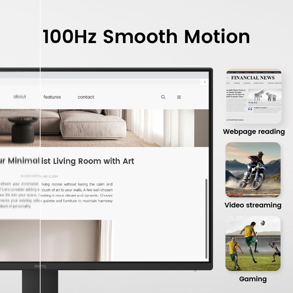 Benq Gw2491 23.8    1080P Fhd 100Hz Ips Eye Care Monitor, Hdmi, Displayport, 1080X1920, Ultra Slim Bezel, Tuv Certified, Flicker