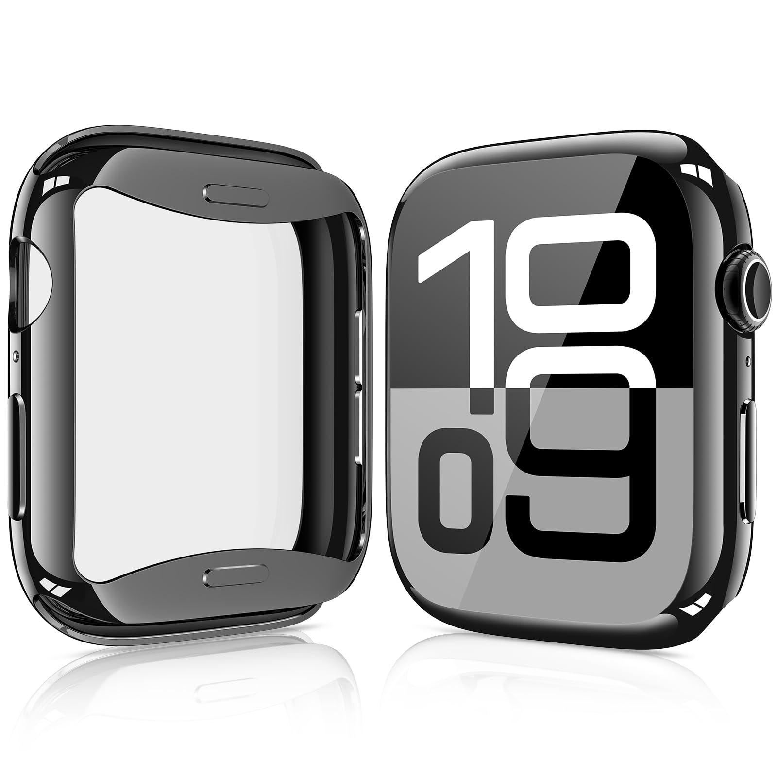 [2 Pack] JULK 46mm Black Case with Screen Protector for New Apple Watch 11 (2025), Slim Guard Bumper, Full Coverage Soft TPU Pro