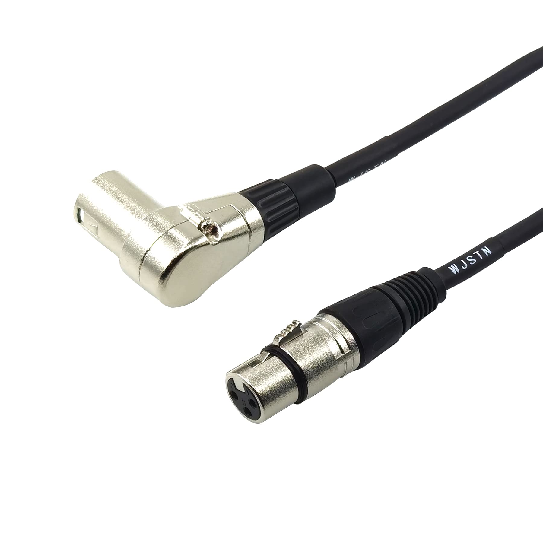Wjstn 3 Pin Right Angle Male Xlr To Straight Female Xlr Plug Cable, Right Angle Xlr Adapter 2Ft/2 Pack