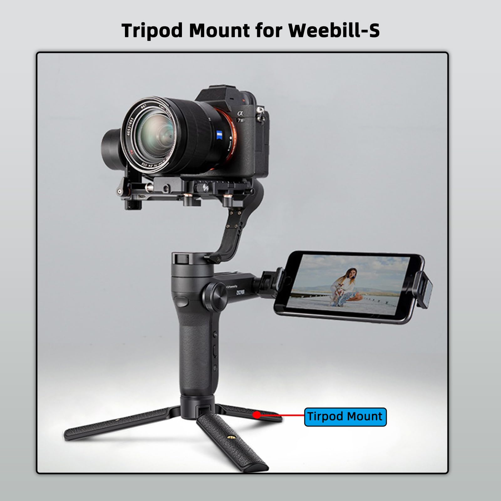 Cofunkool Mini Tripod Handle Grip For Gimbal Stabilizer, Weebill, Crane, Dji Ronin, Camera, Webcam, Projector, Phone Holder, Osm