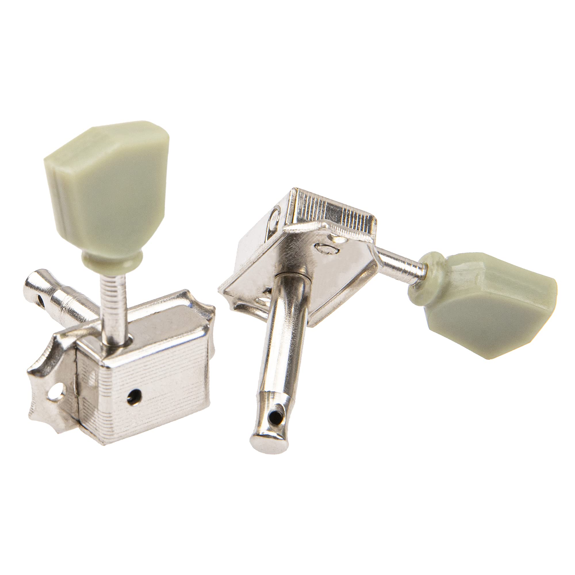 6Pcs Yootones Vintage Style Guitar Tuning Pegs Machine Head Tuners 3L3R Compatible With Les Paul Epiphone Guitar Parts (Silver)