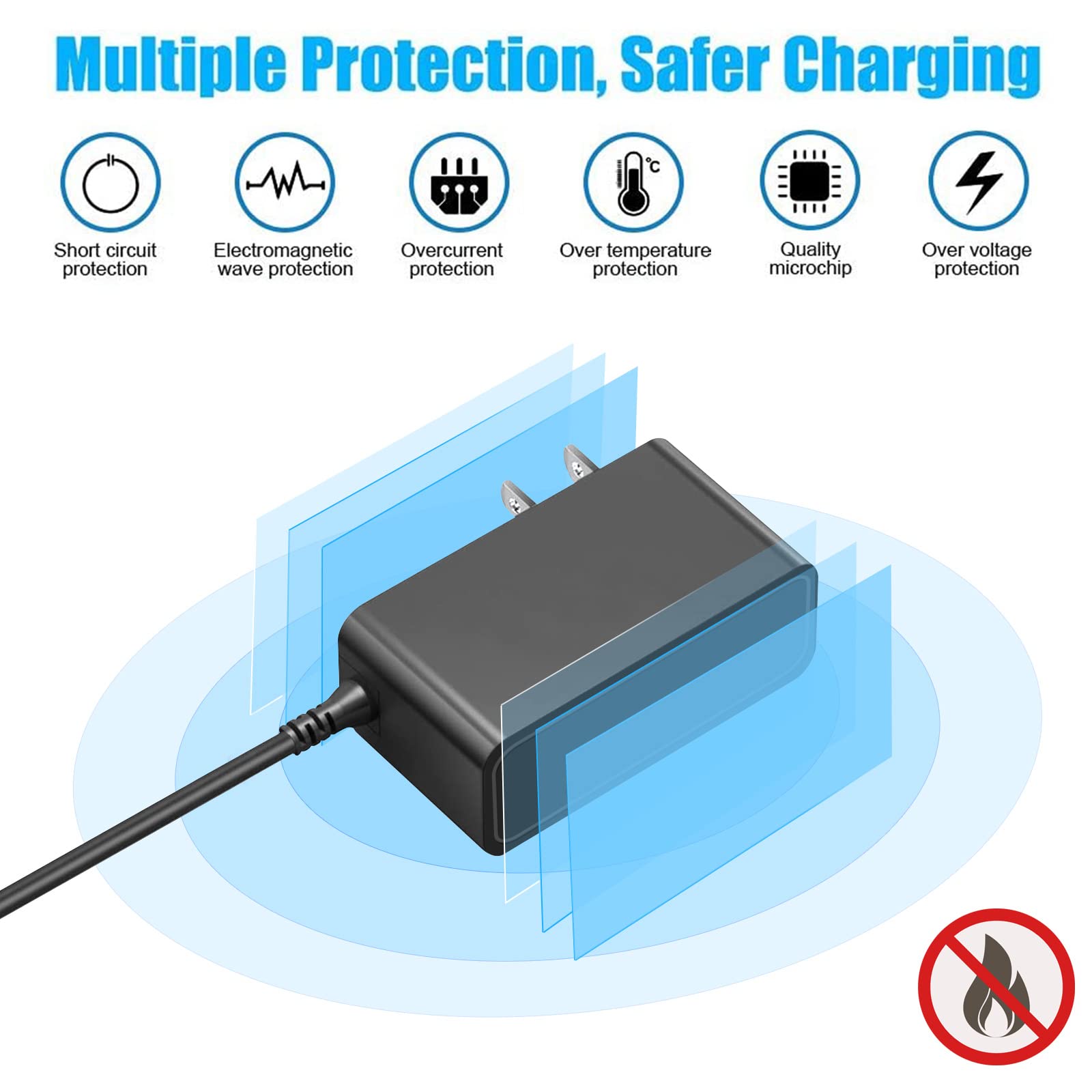 6V 2A Power Supply Cord Charger For Proform Elliptical Bike 6.0 Ce 7.0 Re 850 510E 480 490 500 600 Le, 390 395 475 510 Ex, 400 700, Nordictrack Gx 2.7 Act Cardio Cross Trainer Elliptical Bike.