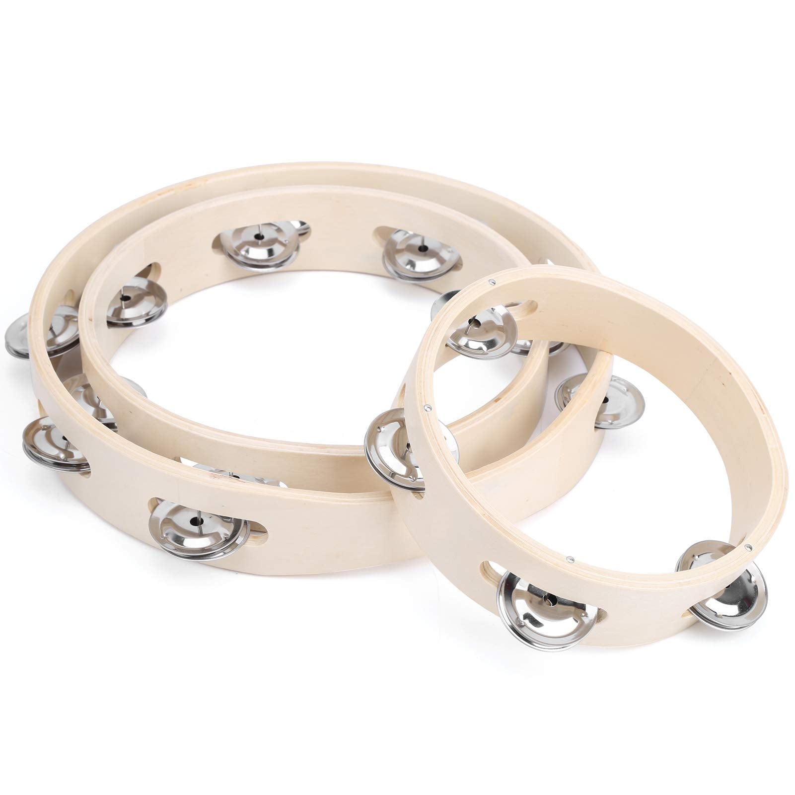 Ubervia Tamburin Instrument, Smooth Lightweight Comfortable Sturdy Ergonomic Tambourine, for Party