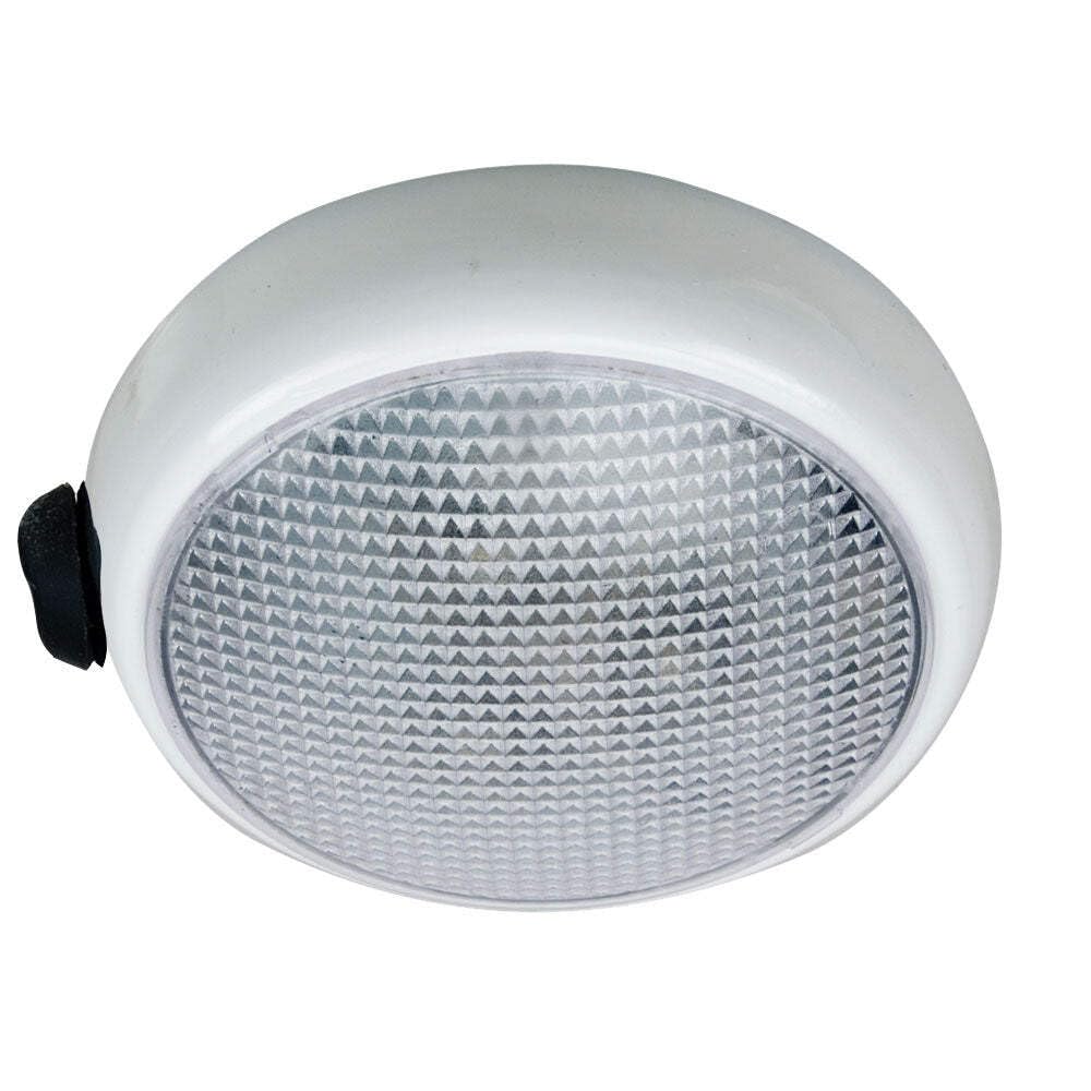 Perko Round Surface Mount Led Dome Light - White Powder Coat - W/ Switch,WBAUVB00FS7ZU7I