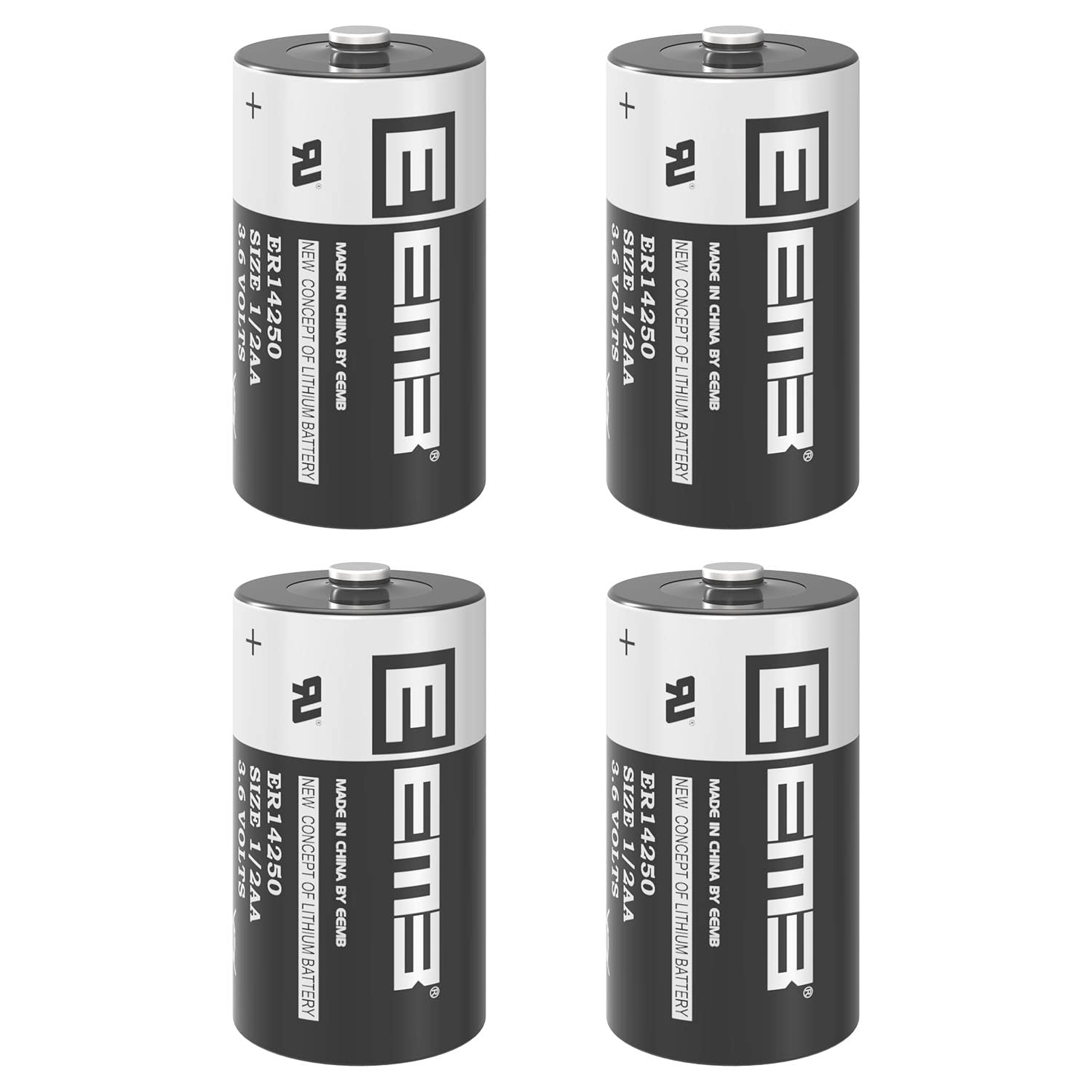EEMB ER14250 Battery 1/2AA 3.6V Lithium Battery Li-SOCL2 (4-Pack) Non-Rechargeable XL-050F SB-AA02 LS14250 for Dog Collar Meter 