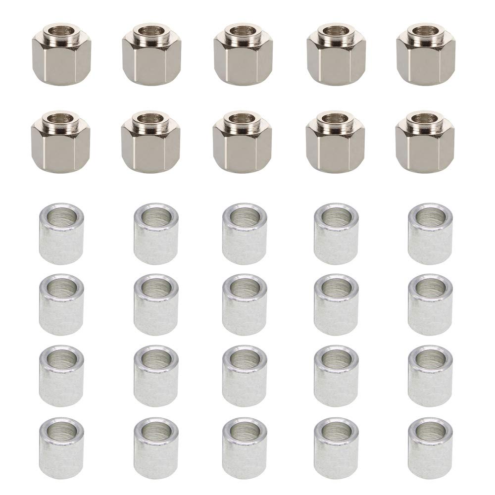 Befenybay 10Pcs Hexagonal Eccentric Column, 20Pcs Round Column, Height 8Mm Inner Hole 5Mm For V Wheel 3D Printer Parts (Eccentri