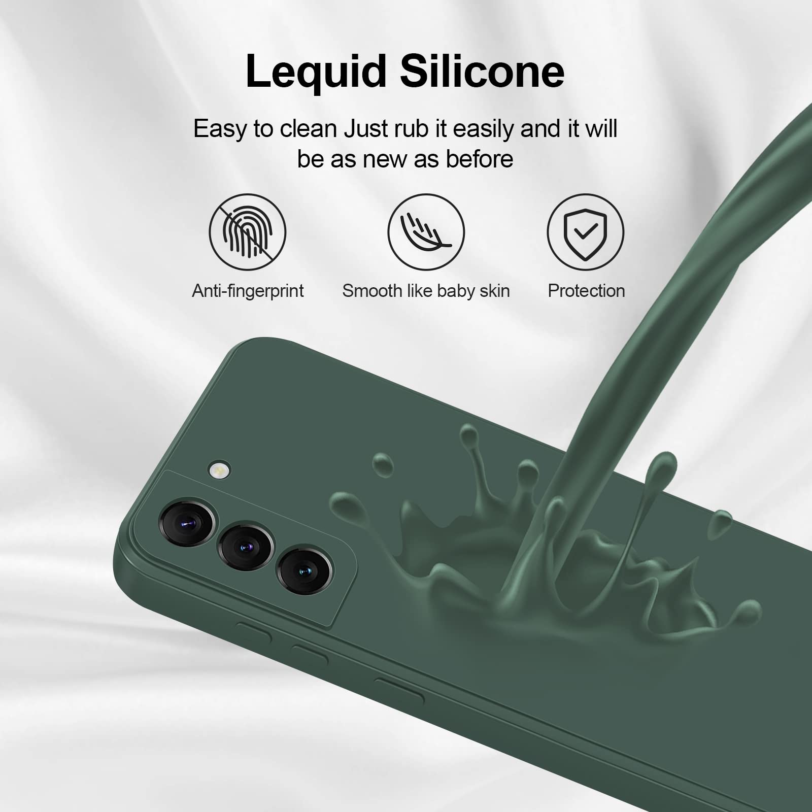 Giiyoon Silicone Case Compatible With Samsung Galaxy S22 Plus 5G, Full Body Silky Soft Touch Phone Case With Camera Protection,